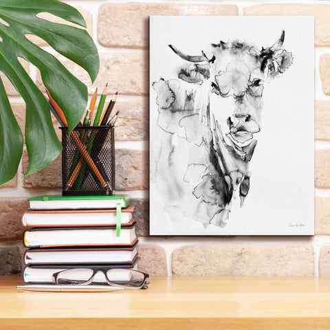 Image of 'Village Cow Gray' by Alan Majchrowicz, Giclee Canvas Wall Art,12x16