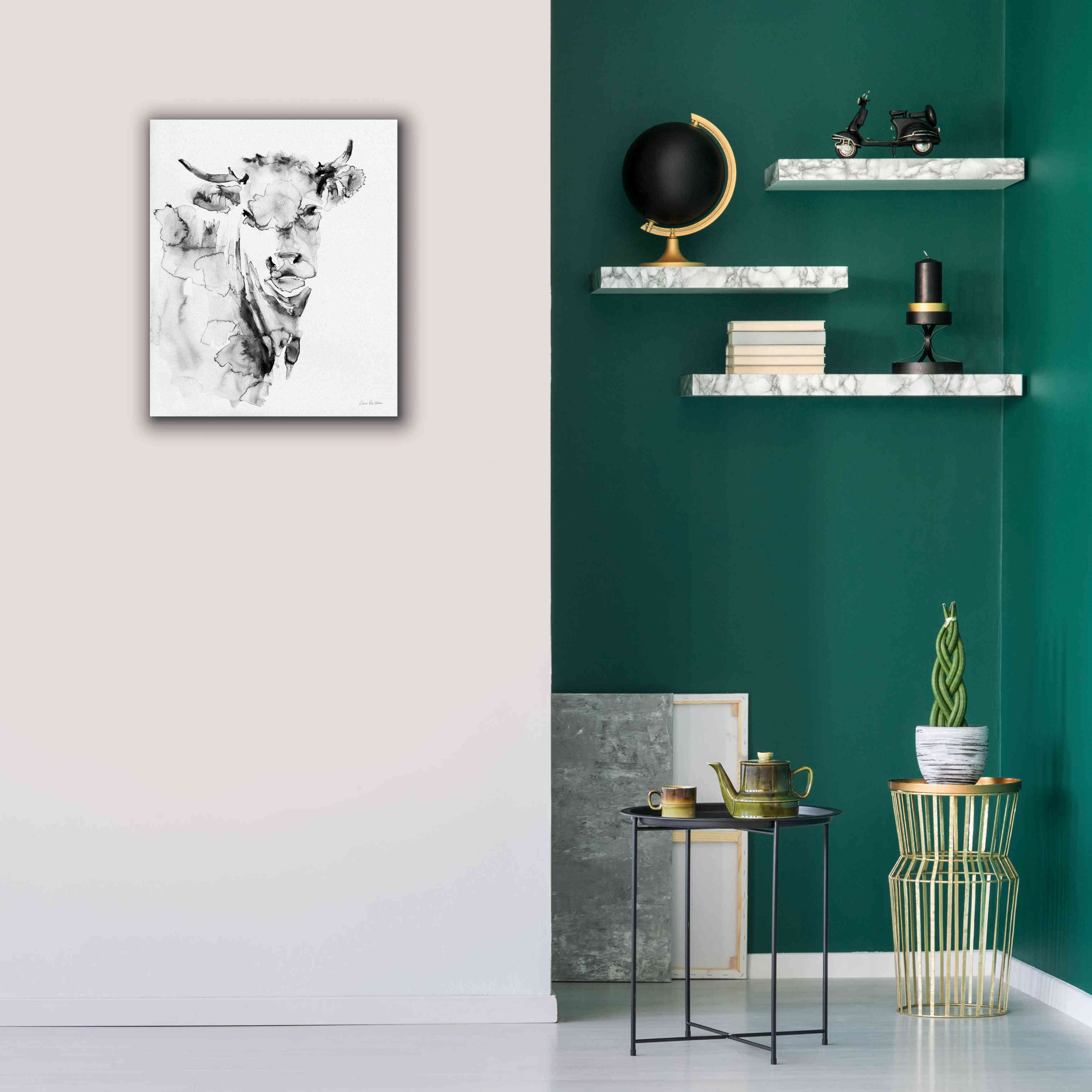 'Village Cow Gray' by Alan Majchrowicz, Giclee Canvas Wall Art,20x24