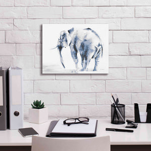'Lone Elephant Blue Gray' by Alan Majchrowicz, Giclee Canvas Wall Art,16x12
