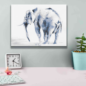 'Lone Elephant Blue Gray' by Alan Majchrowicz, Giclee Canvas Wall Art,16x12