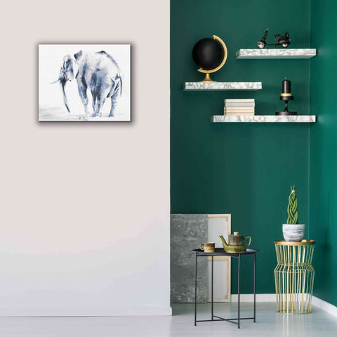 Image of 'Lone Elephant Blue Gray' by Alan Majchrowicz, Giclee Canvas Wall Art,24x20