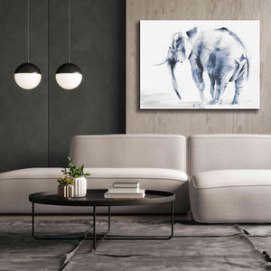 'Lone Elephant Blue Gray' by Alan Majchrowicz, Giclee Canvas Wall Art,54x40