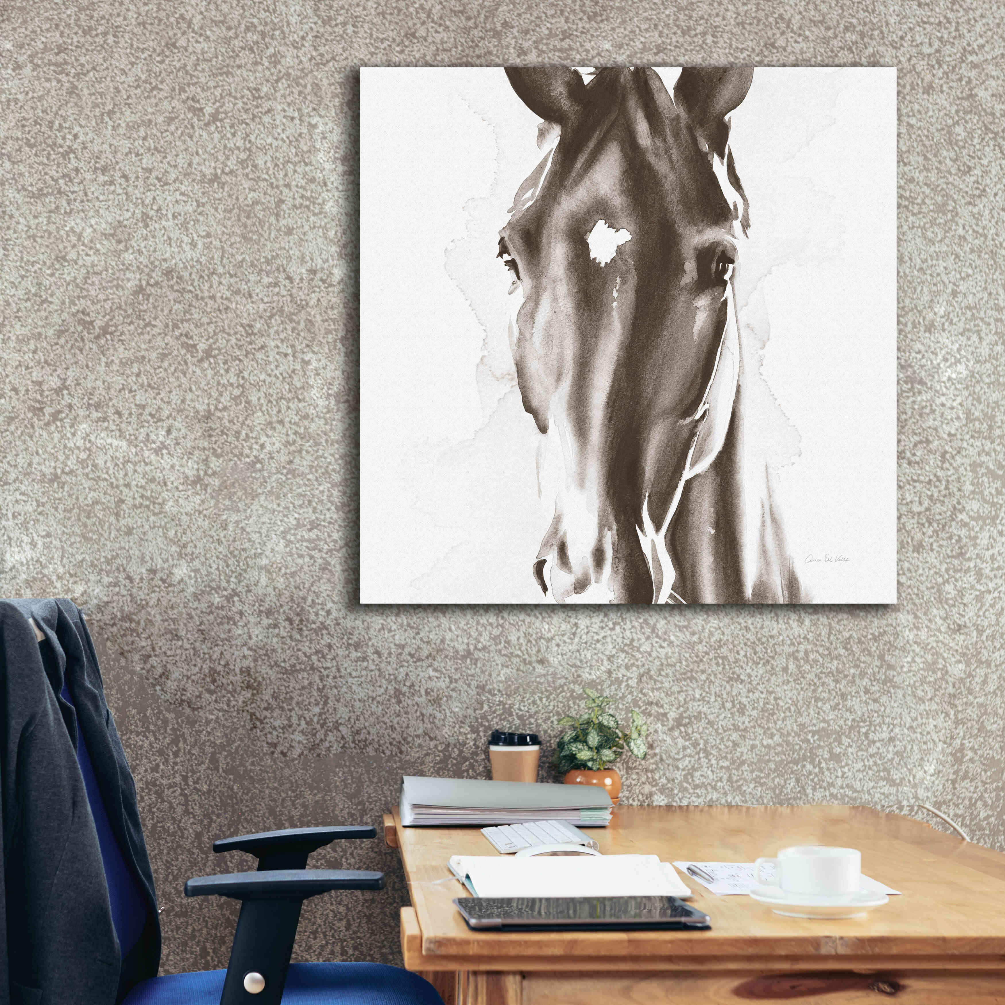 'Le Cheval Noir Brown' by Alan Majchrowicz, Giclee Canvas Wall Art,37x37