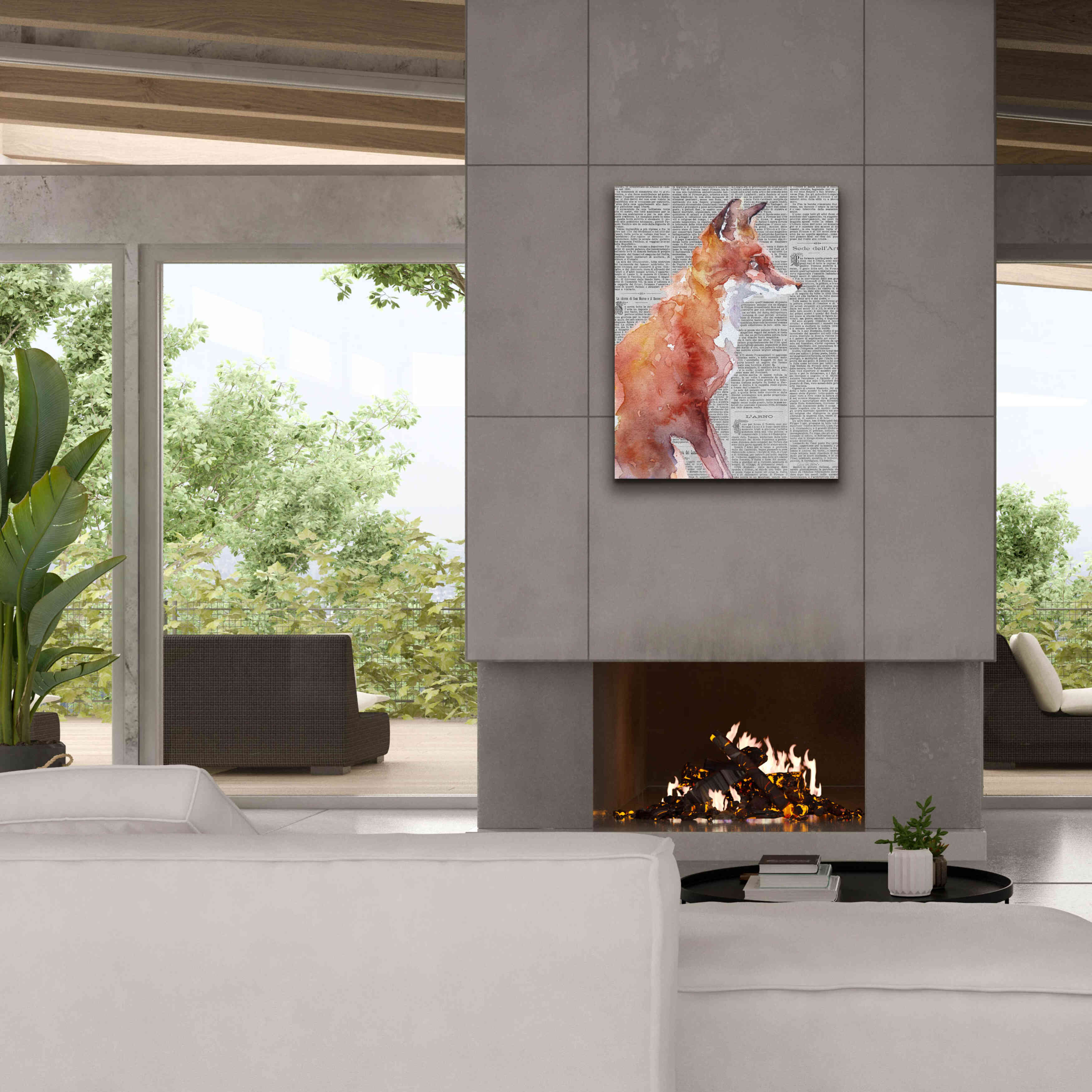 'Sly As A Fox Newsprint' by Alan Majchrowicz, Giclee Canvas Wall Art,26x34