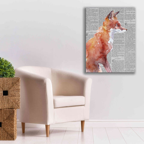 Image of 'Sly As A Fox Newsprint' by Alan Majchrowicz, Giclee Canvas Wall Art,26x34