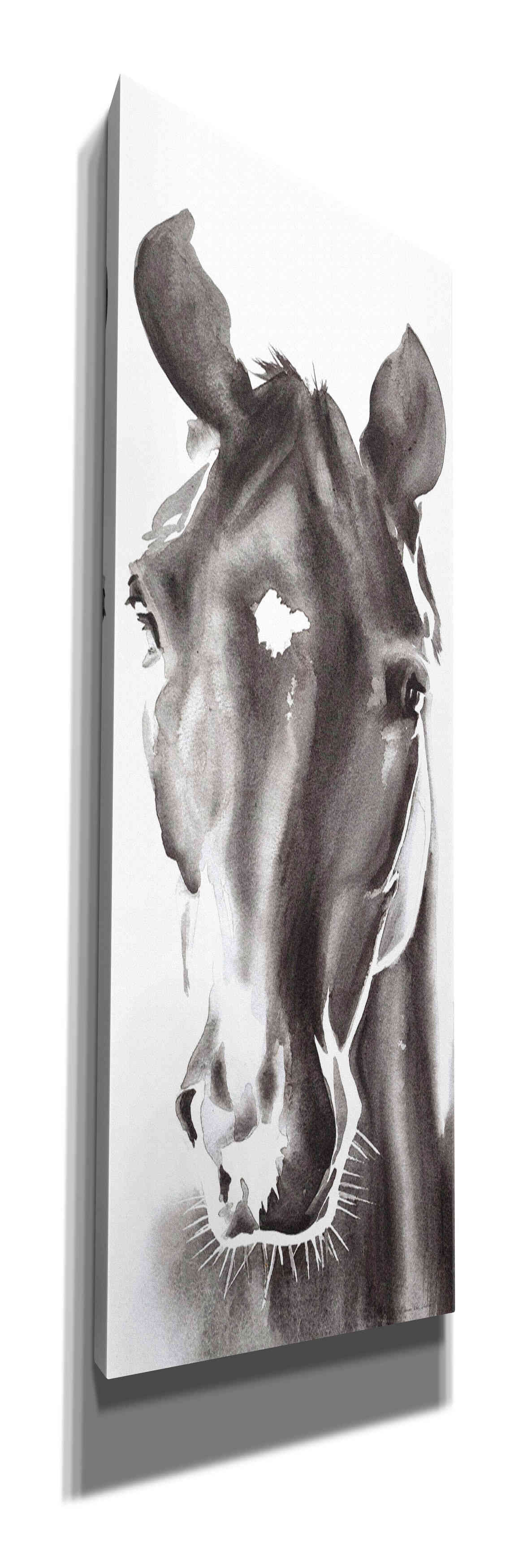 'Le Cheval Noir Horse Panel' by Alan Majchrowicz, Giclee Canvas Wall Art
