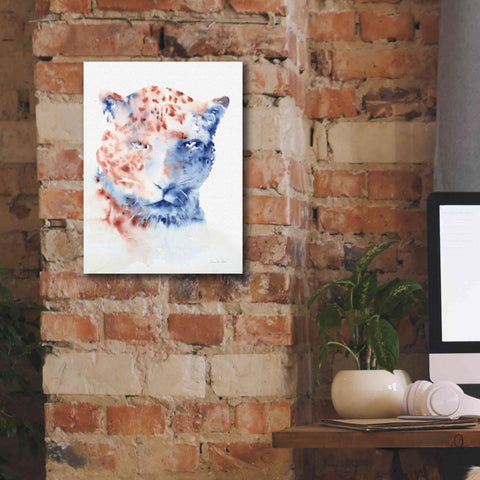 Image of 'Copper And Blue Cheetah' by Alan Majchrowicz, Giclee Canvas Wall Art,12x16