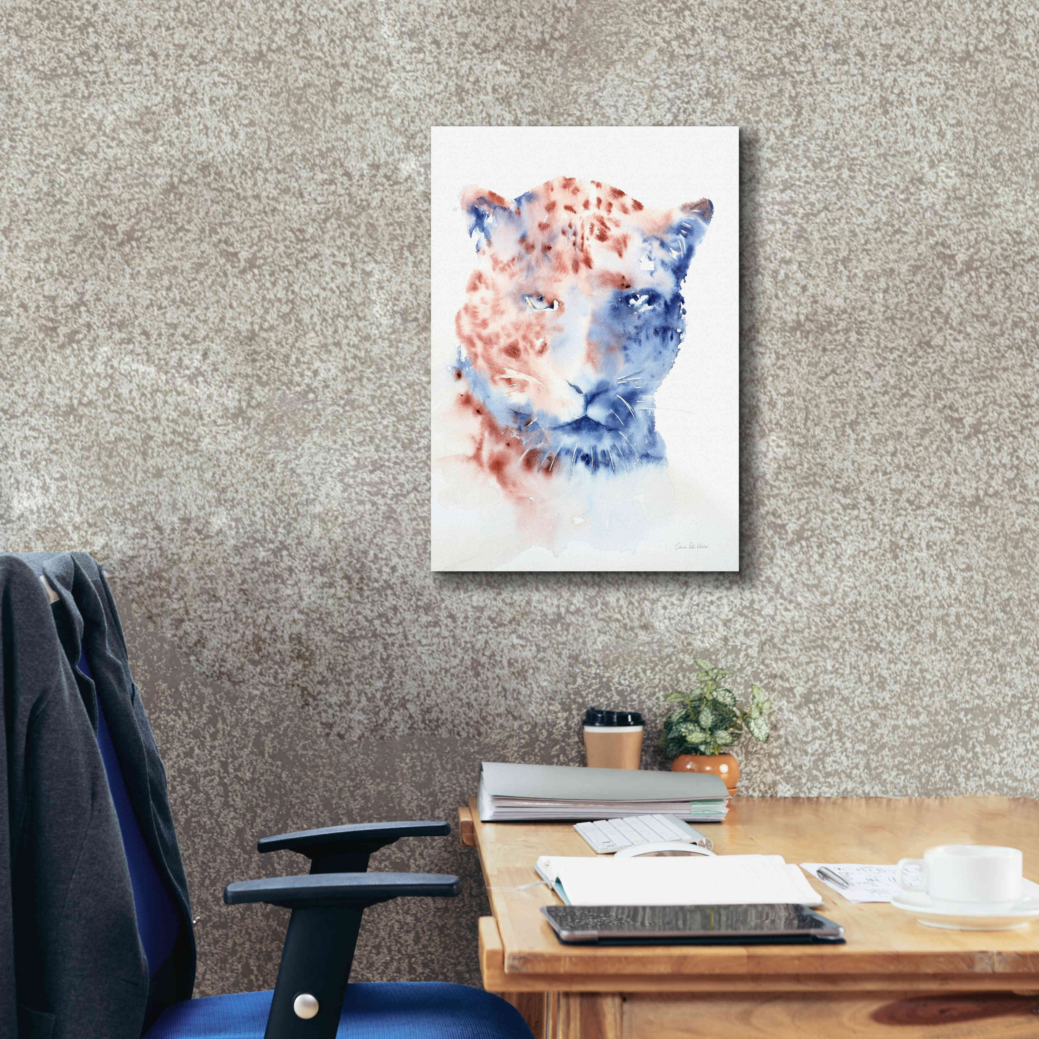 'Copper And Blue Cheetah' by Alan Majchrowicz, Giclee Canvas Wall Art,18x26