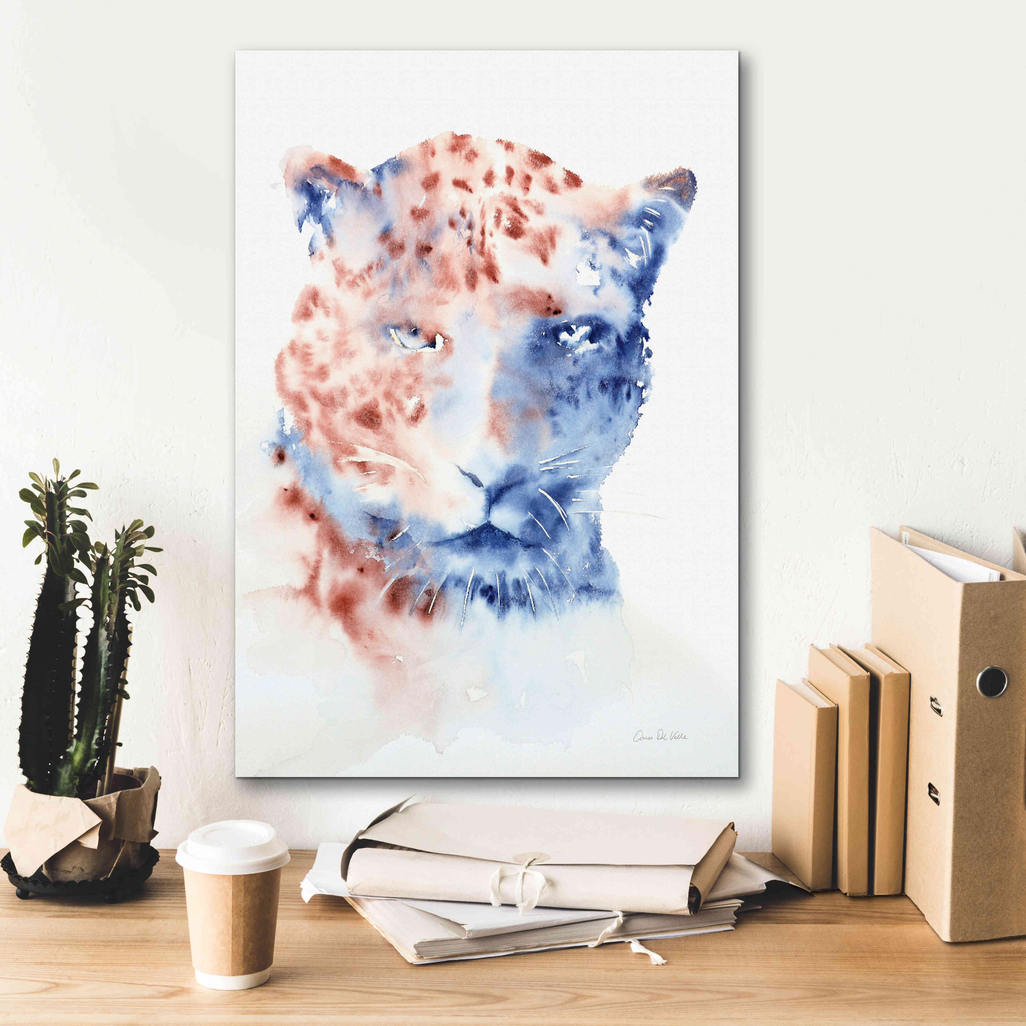 'Copper And Blue Cheetah' by Alan Majchrowicz, Giclee Canvas Wall Art,18x26