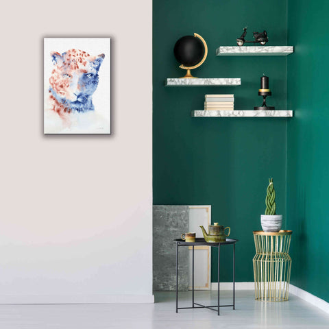 Image of 'Copper And Blue Cheetah' by Alan Majchrowicz, Giclee Canvas Wall Art,18x26