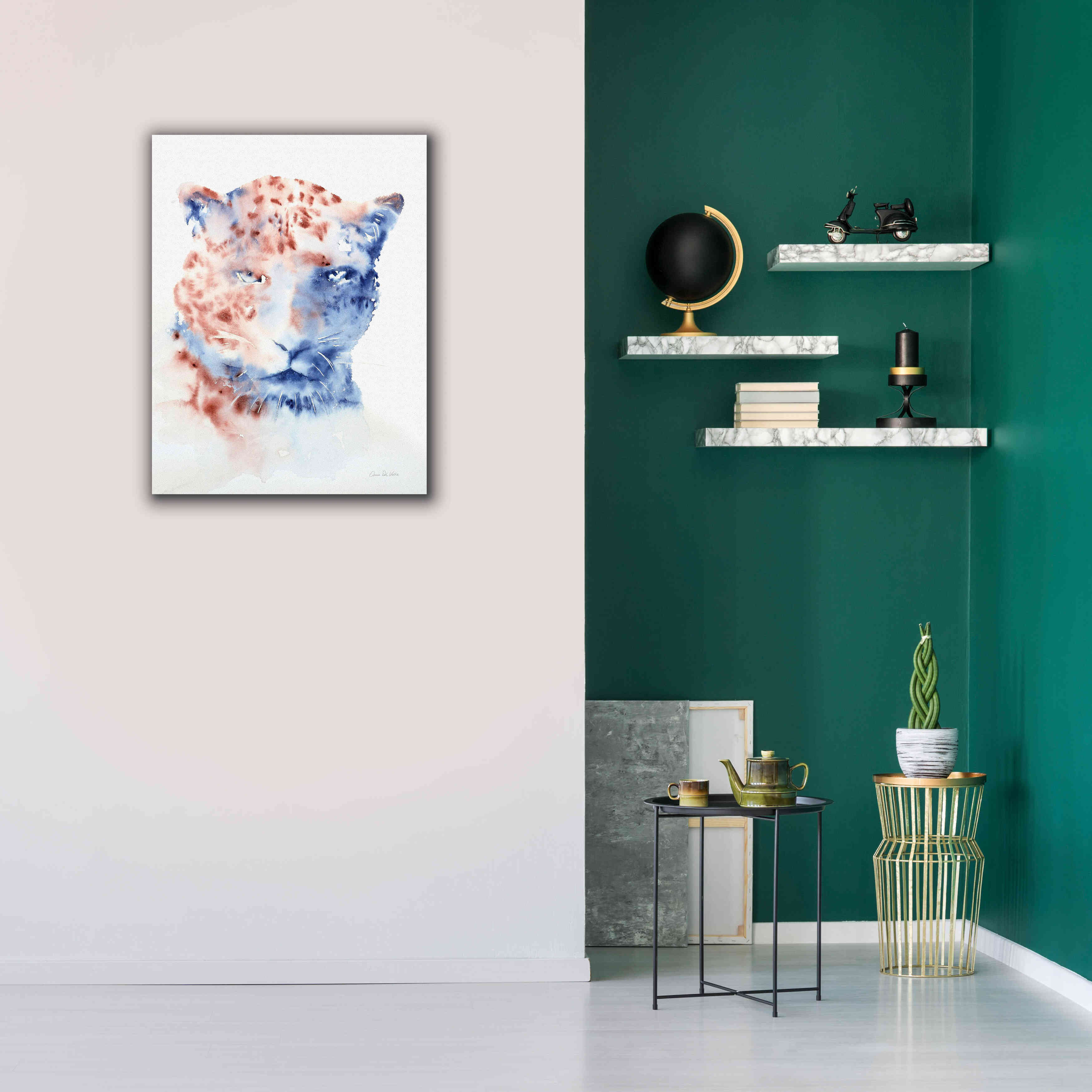 'Copper And Blue Cheetah' by Alan Majchrowicz, Giclee Canvas Wall Art,26x34