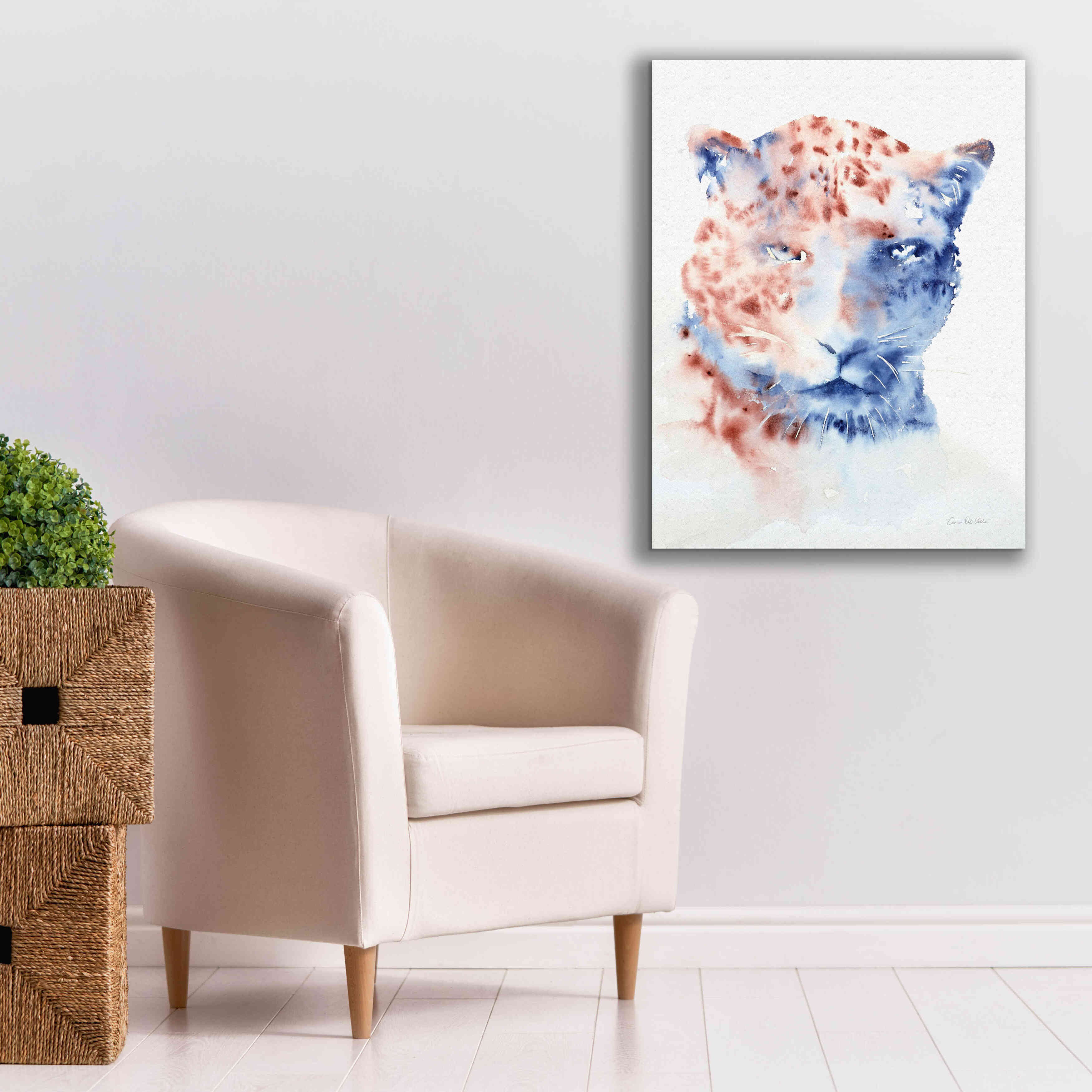 'Copper And Blue Cheetah' by Alan Majchrowicz, Giclee Canvas Wall Art,26x34