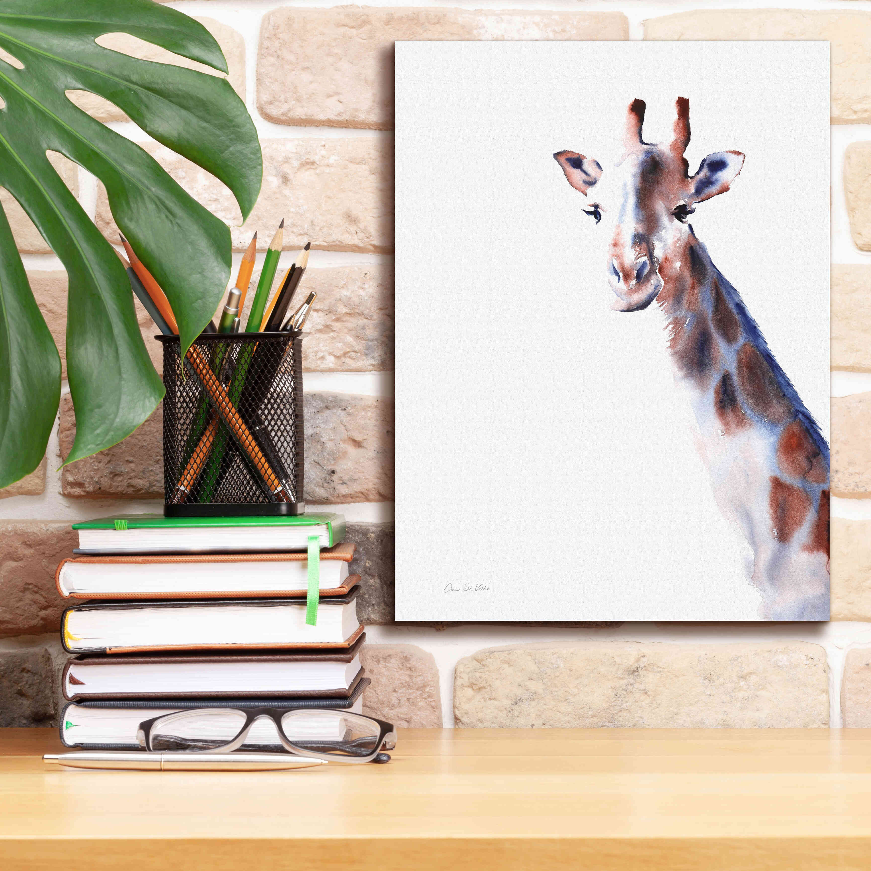 'Copper And Blue Giraffe' by Alan Majchrowicz, Giclee Canvas Wall Art,12x16
