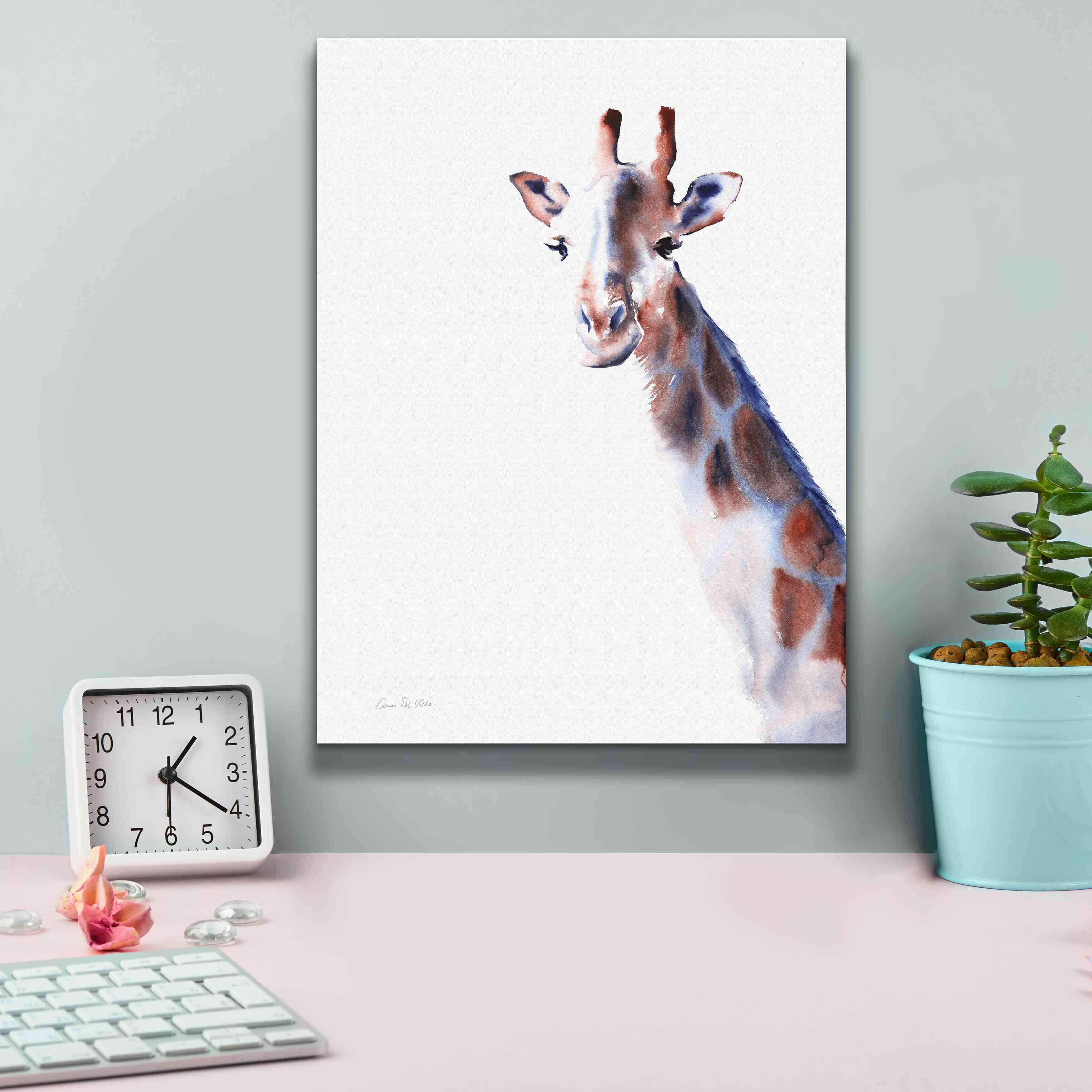 'Copper And Blue Giraffe' by Alan Majchrowicz, Giclee Canvas Wall Art,12x16