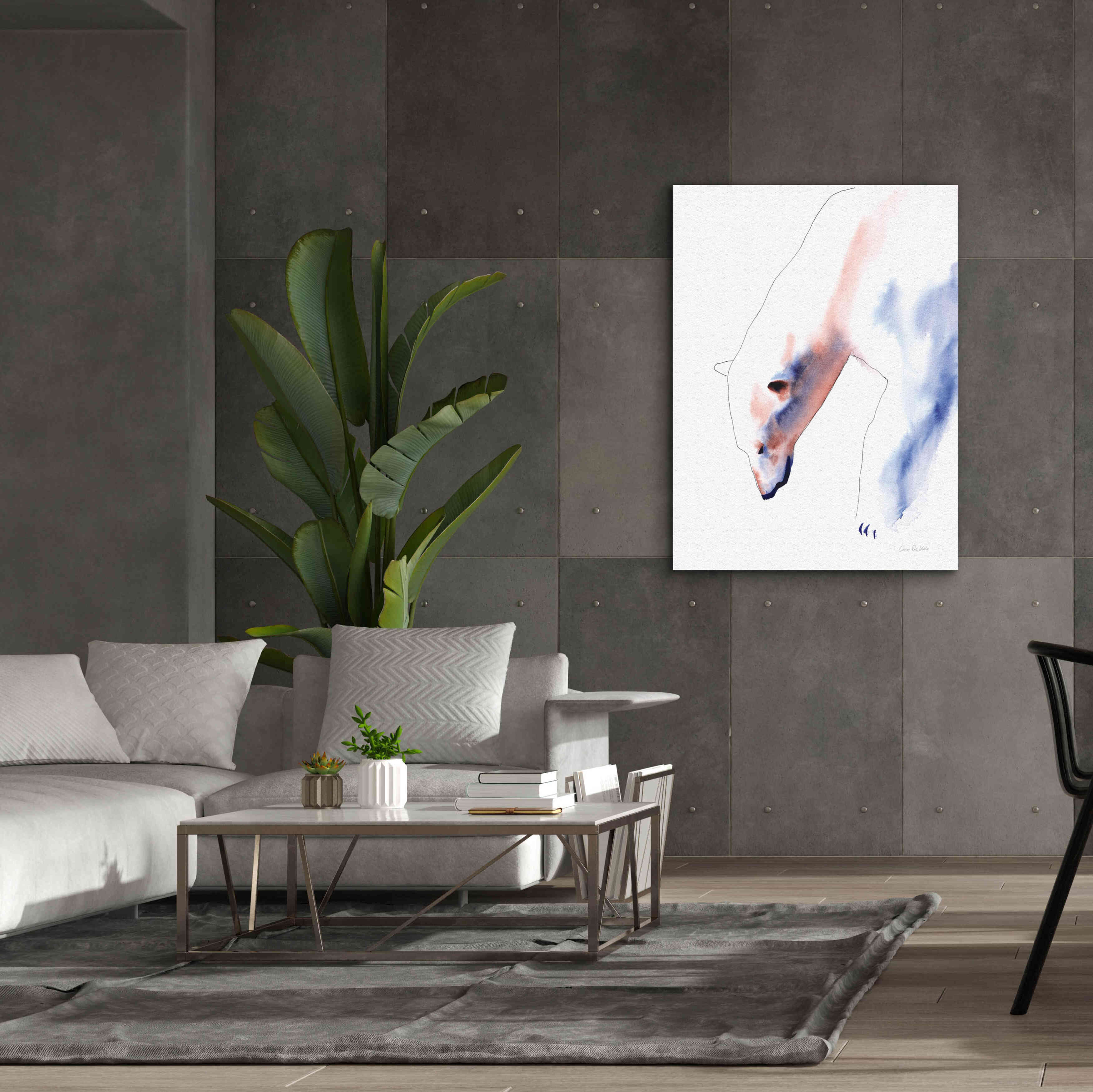 'Copper And Blue Polar Bear' by Alan Majchrowicz, Giclee Canvas Wall Art,40x54