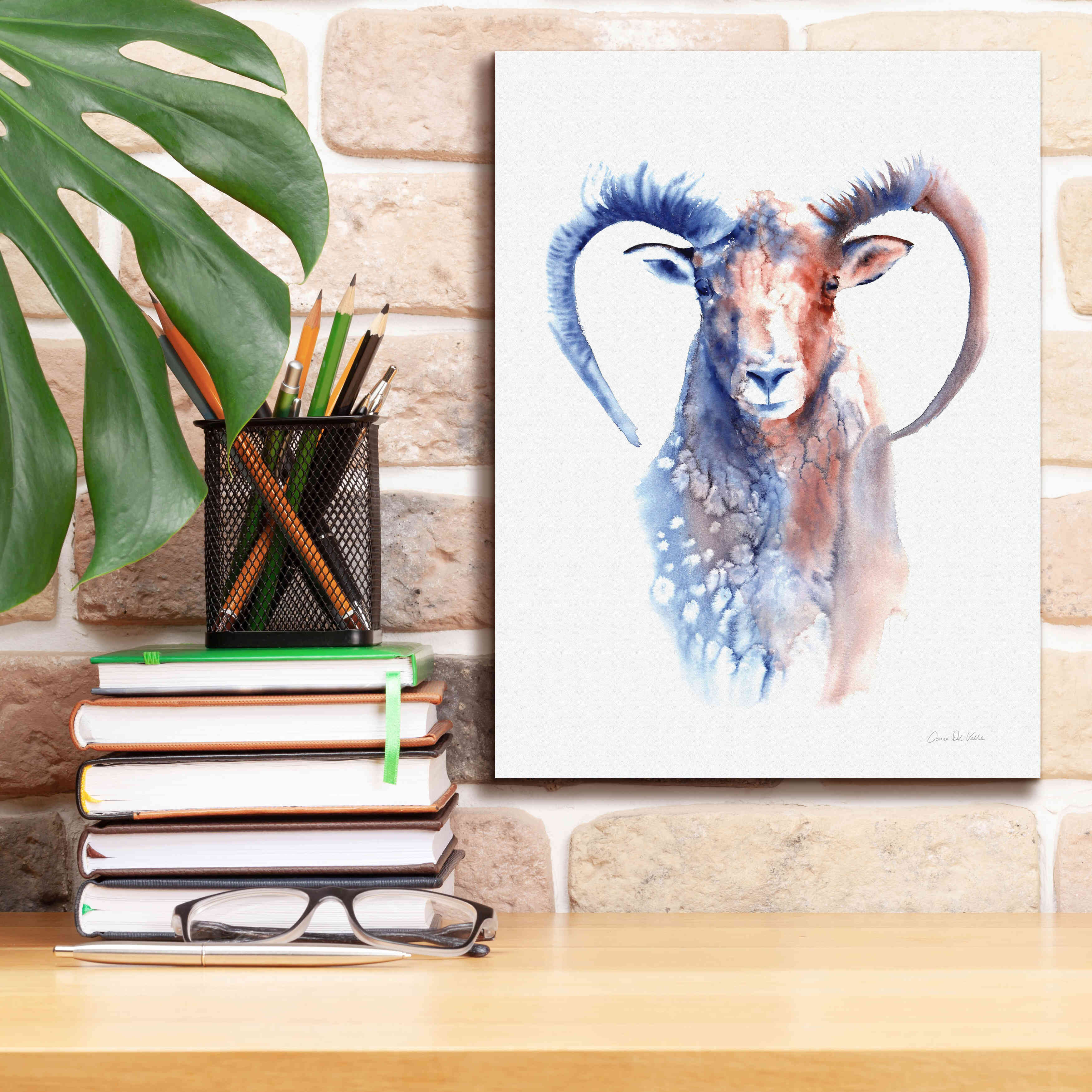 'Copper And Blue Ram' by Alan Majchrowicz, Giclee Canvas Wall Art,12x16