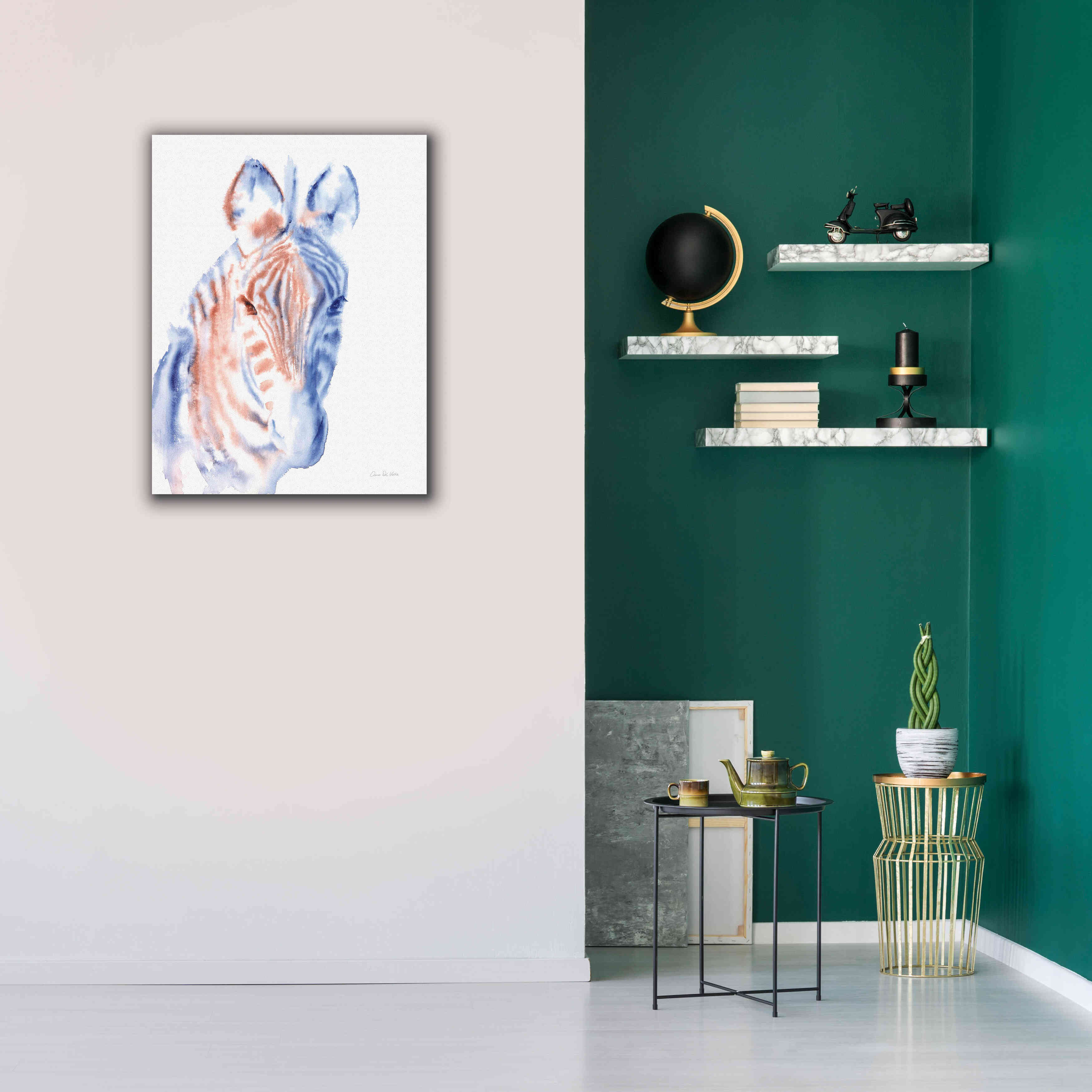 'Copper And Blue Zebra' by Alan Majchrowicz, Giclee Canvas Wall Art,26x34