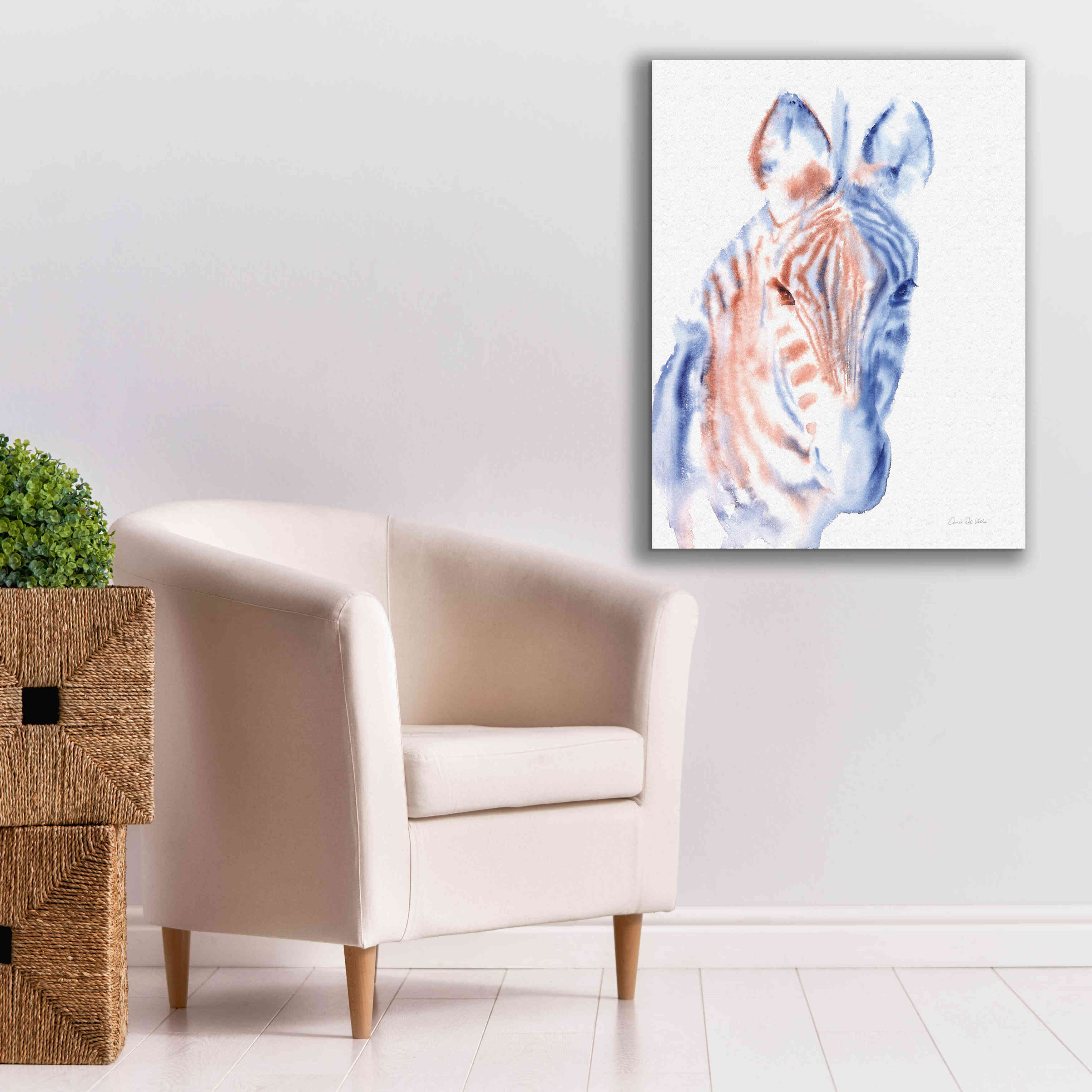 'Copper And Blue Zebra' by Alan Majchrowicz, Giclee Canvas Wall Art,26x34