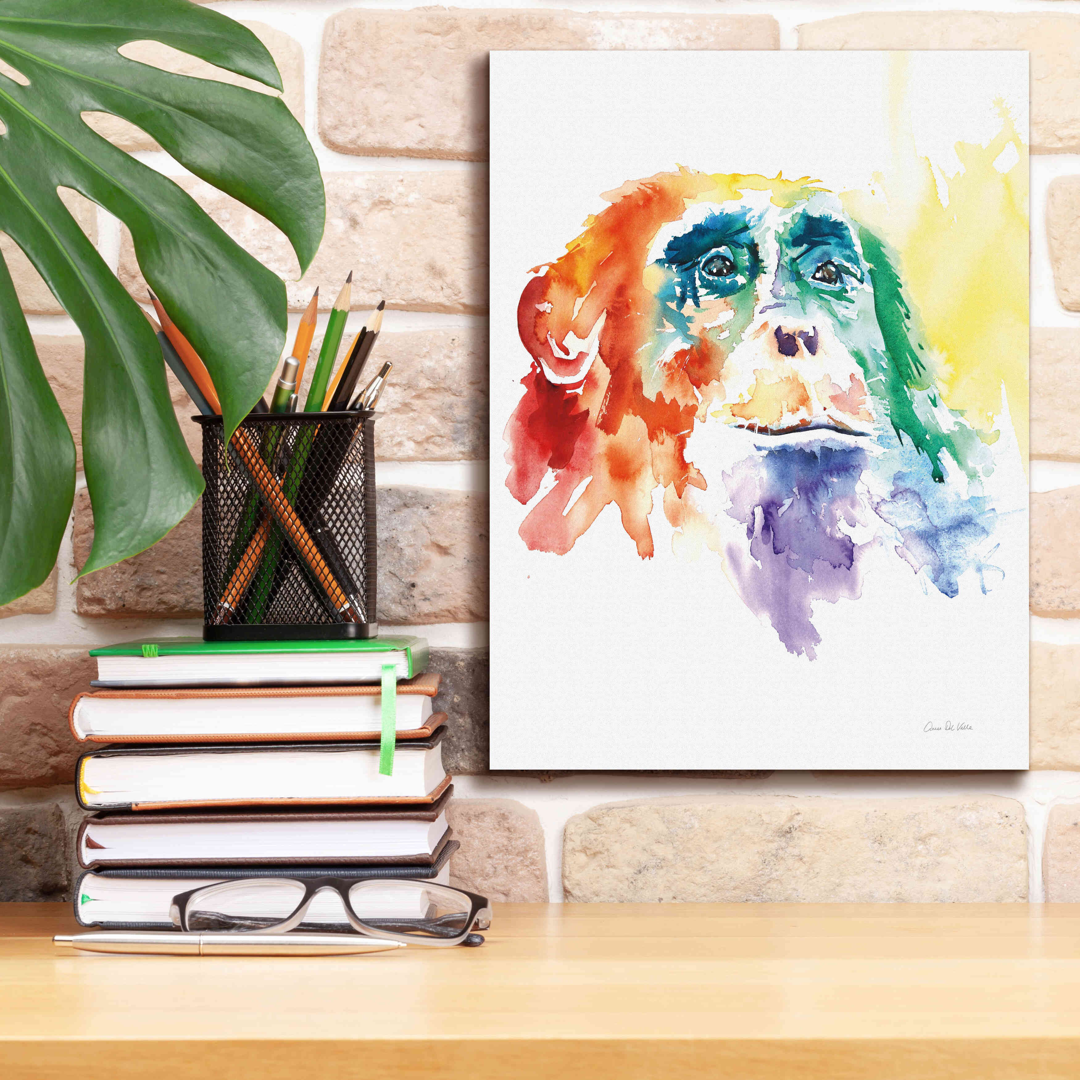 'Chimpanzee I' by Alan Majchrowicz, Giclee Canvas Wall Art,12x16