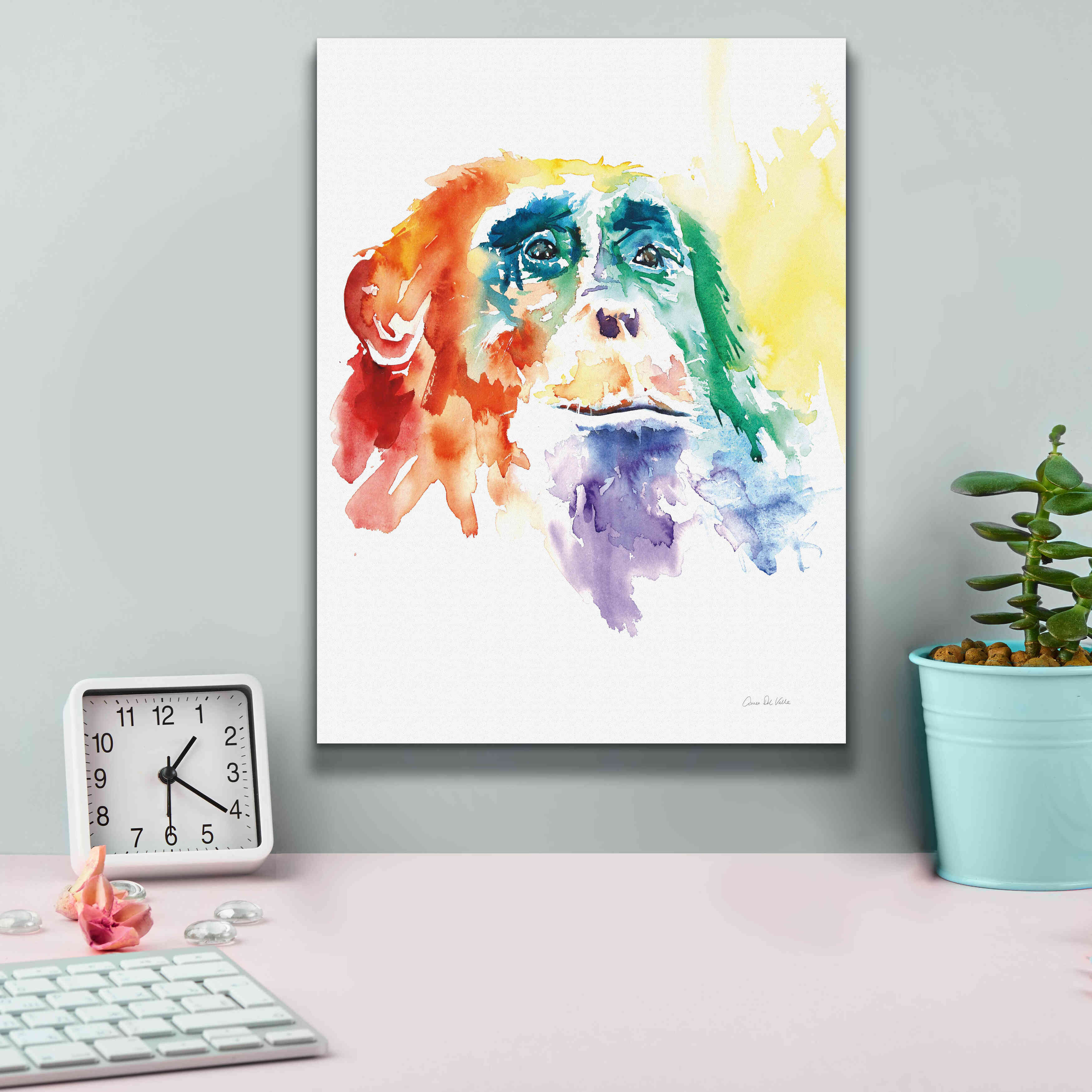 'Chimpanzee I' by Alan Majchrowicz, Giclee Canvas Wall Art,12x16
