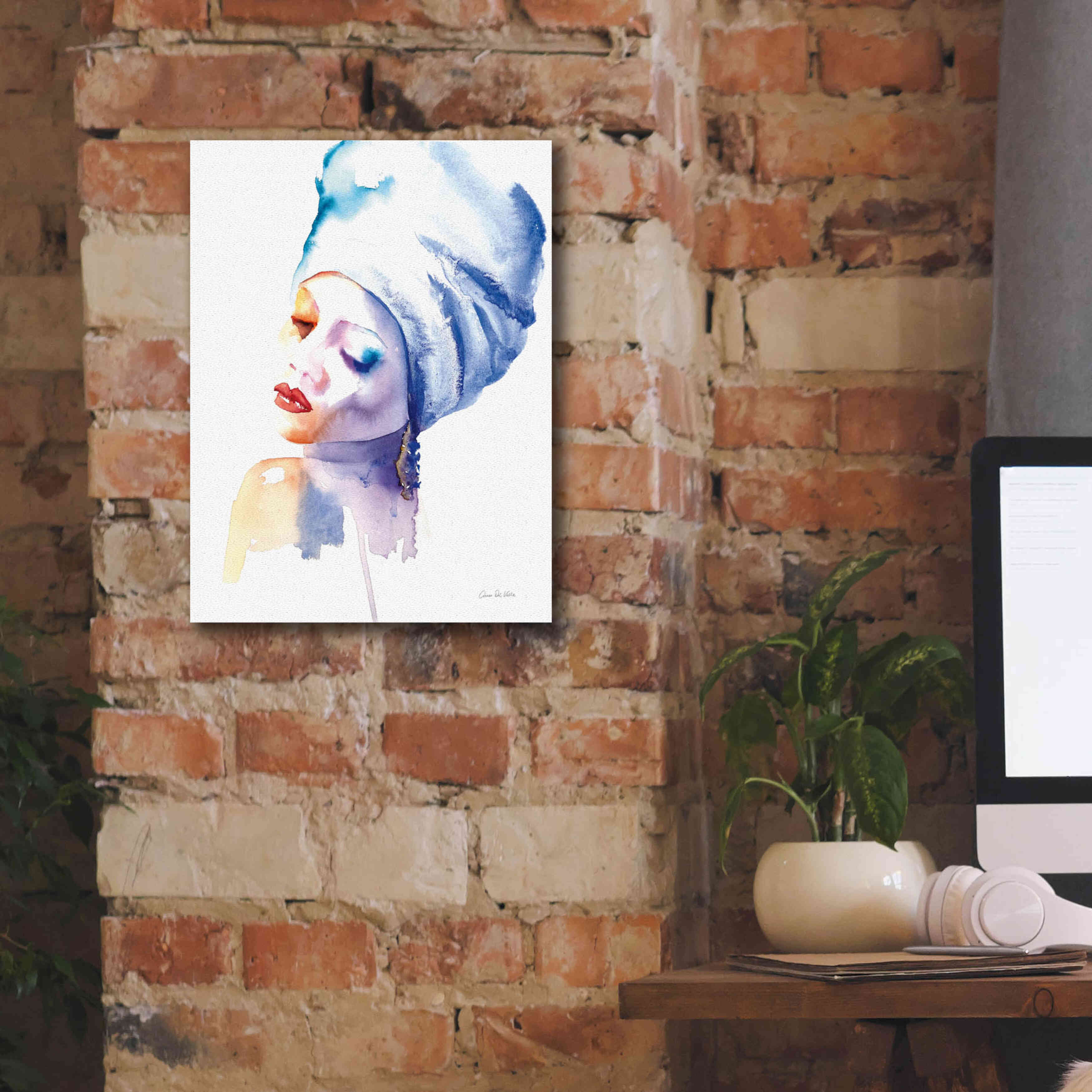 'Woman In Blue' by Alan Majchrowicz, Giclee Canvas Wall Art,12x16