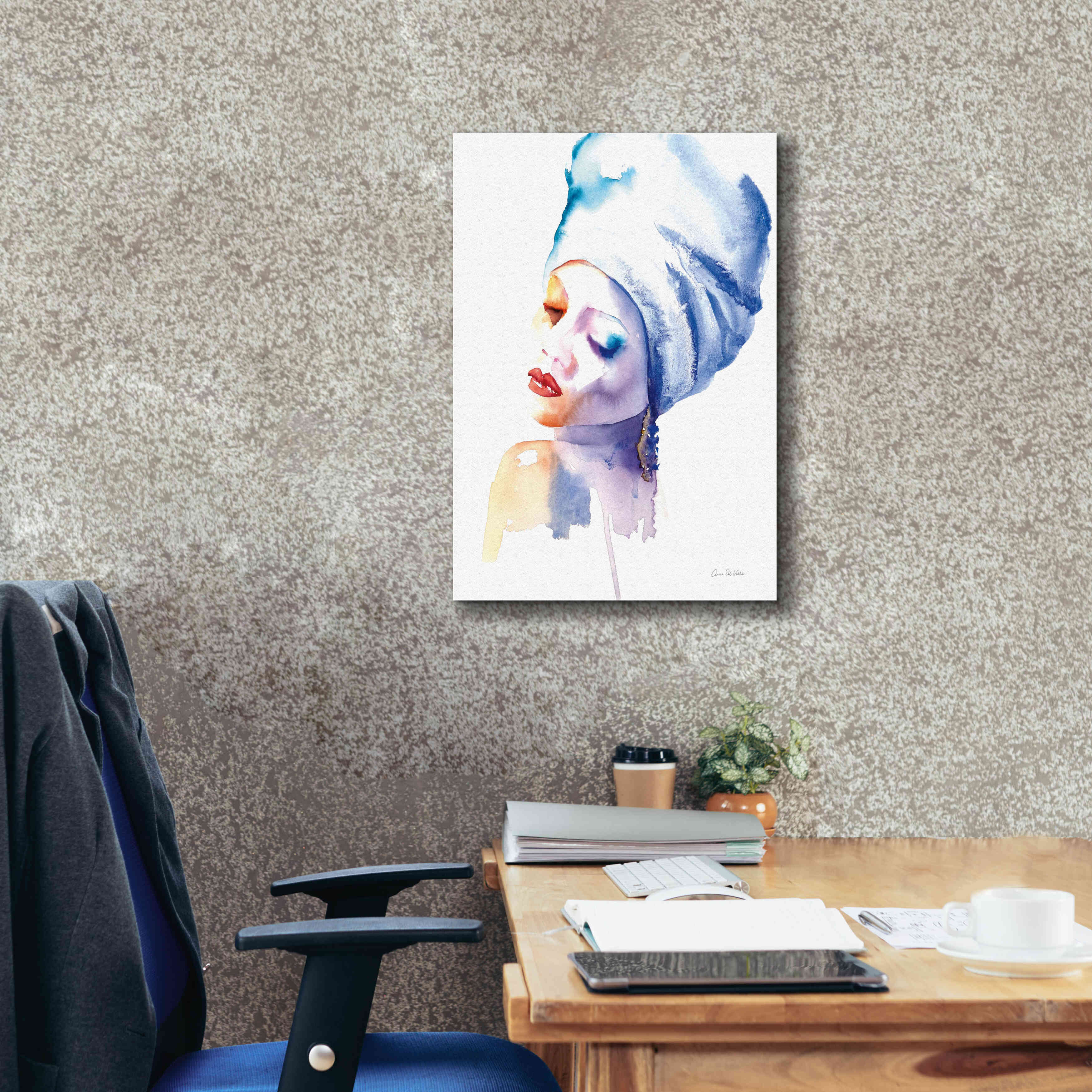 'Woman In Blue' by Alan Majchrowicz, Giclee Canvas Wall Art,18x26