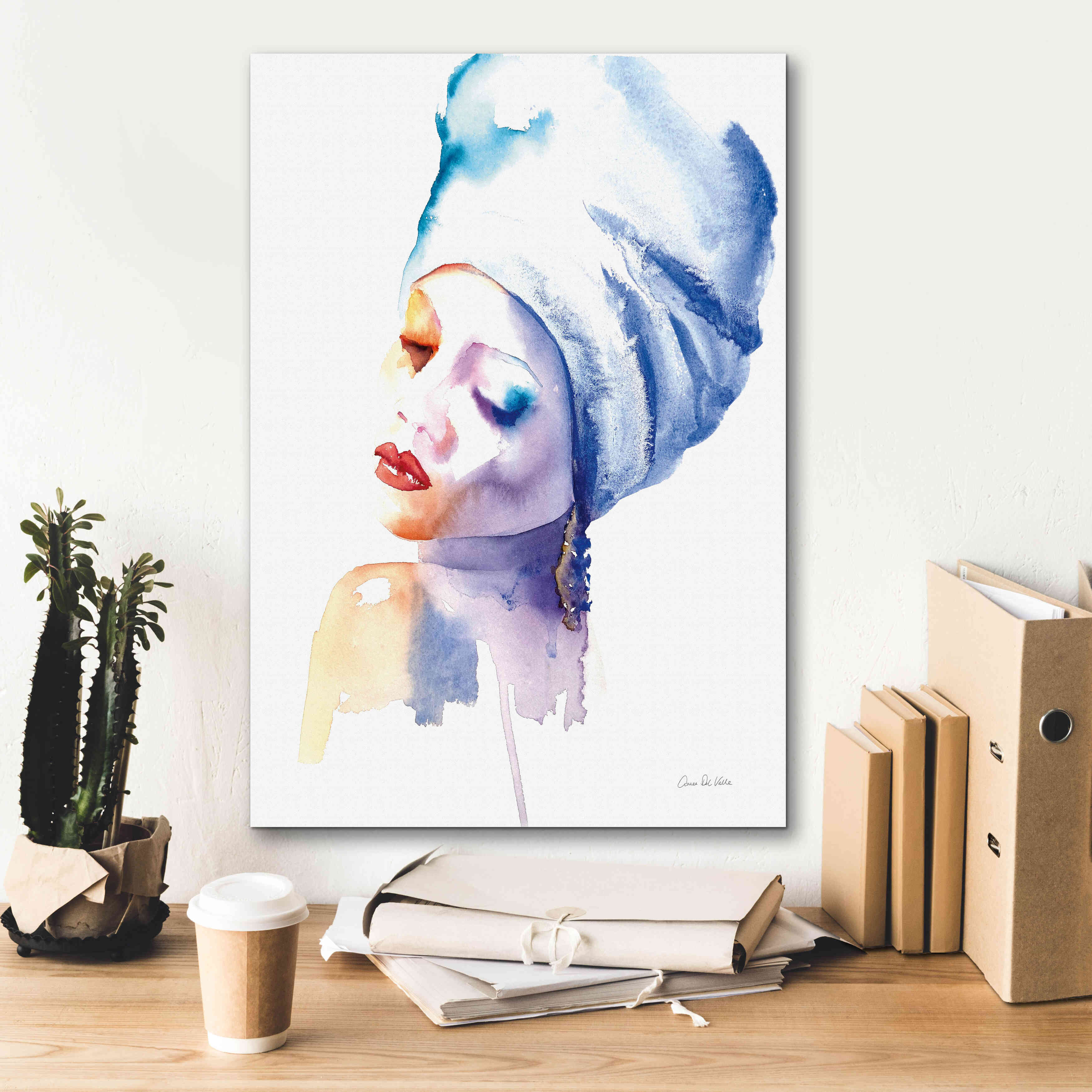 'Woman In Blue' by Alan Majchrowicz, Giclee Canvas Wall Art,18x26