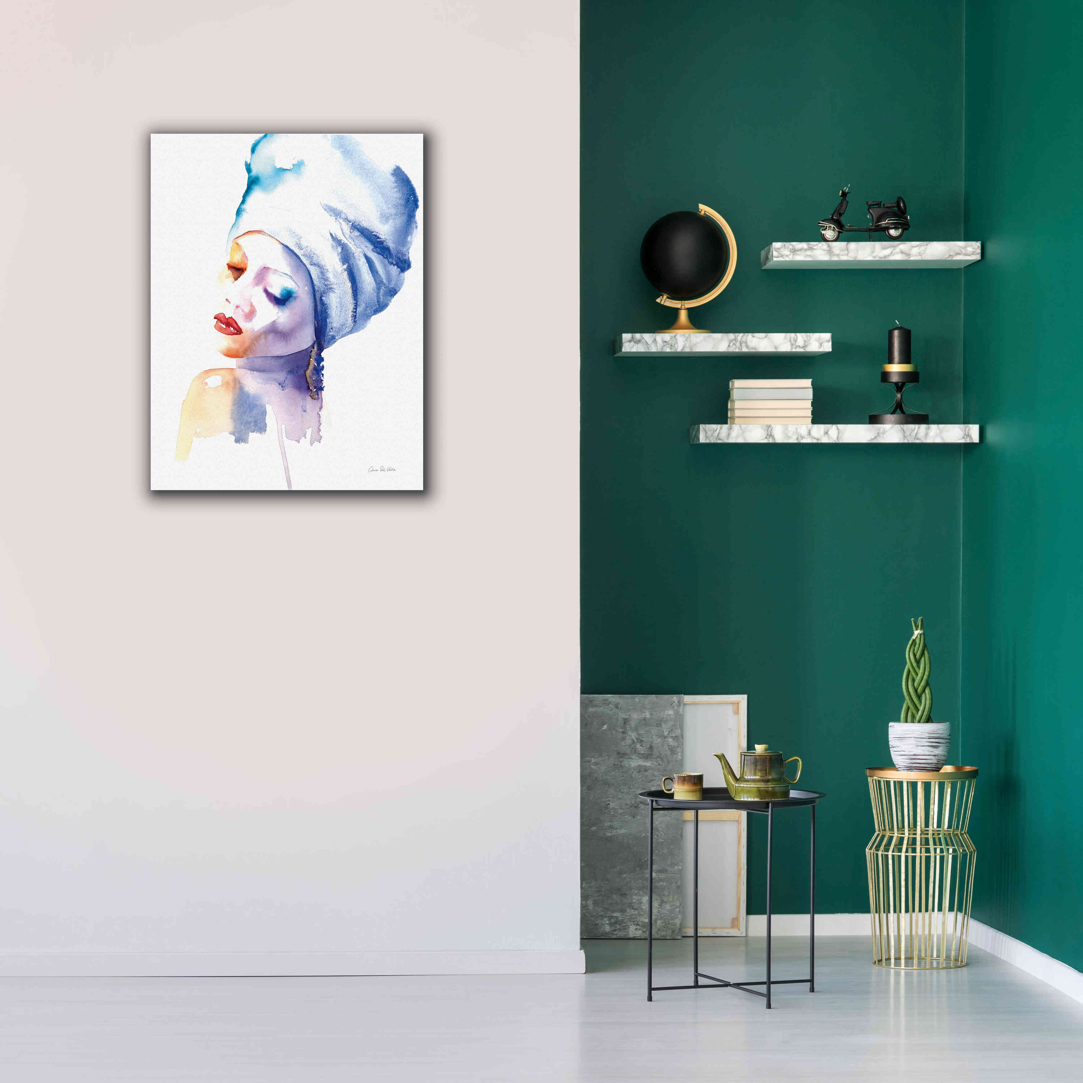 'Woman In Blue' by Alan Majchrowicz, Giclee Canvas Wall Art,26x34