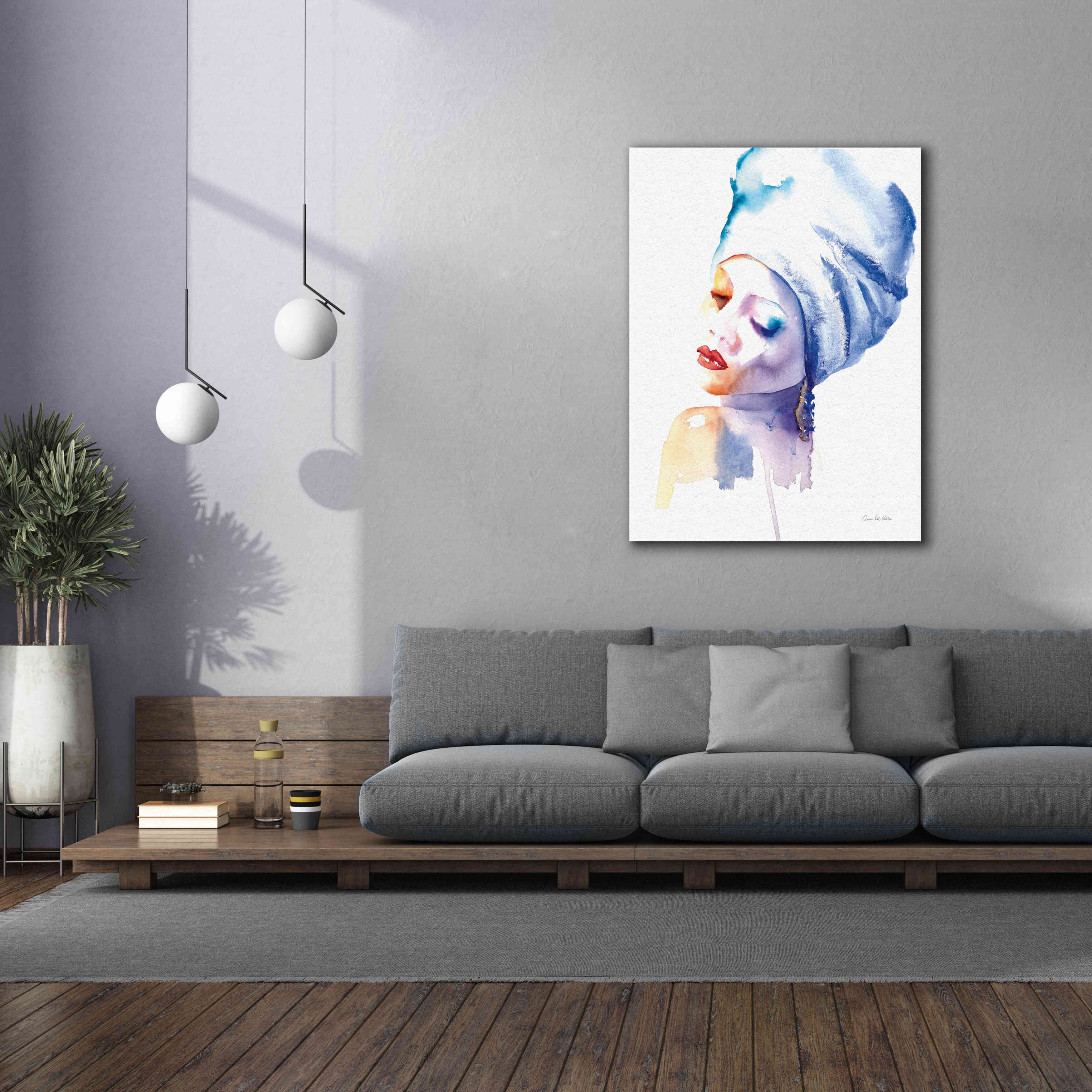 'Woman In Blue' by Alan Majchrowicz, Giclee Canvas Wall Art,40x54