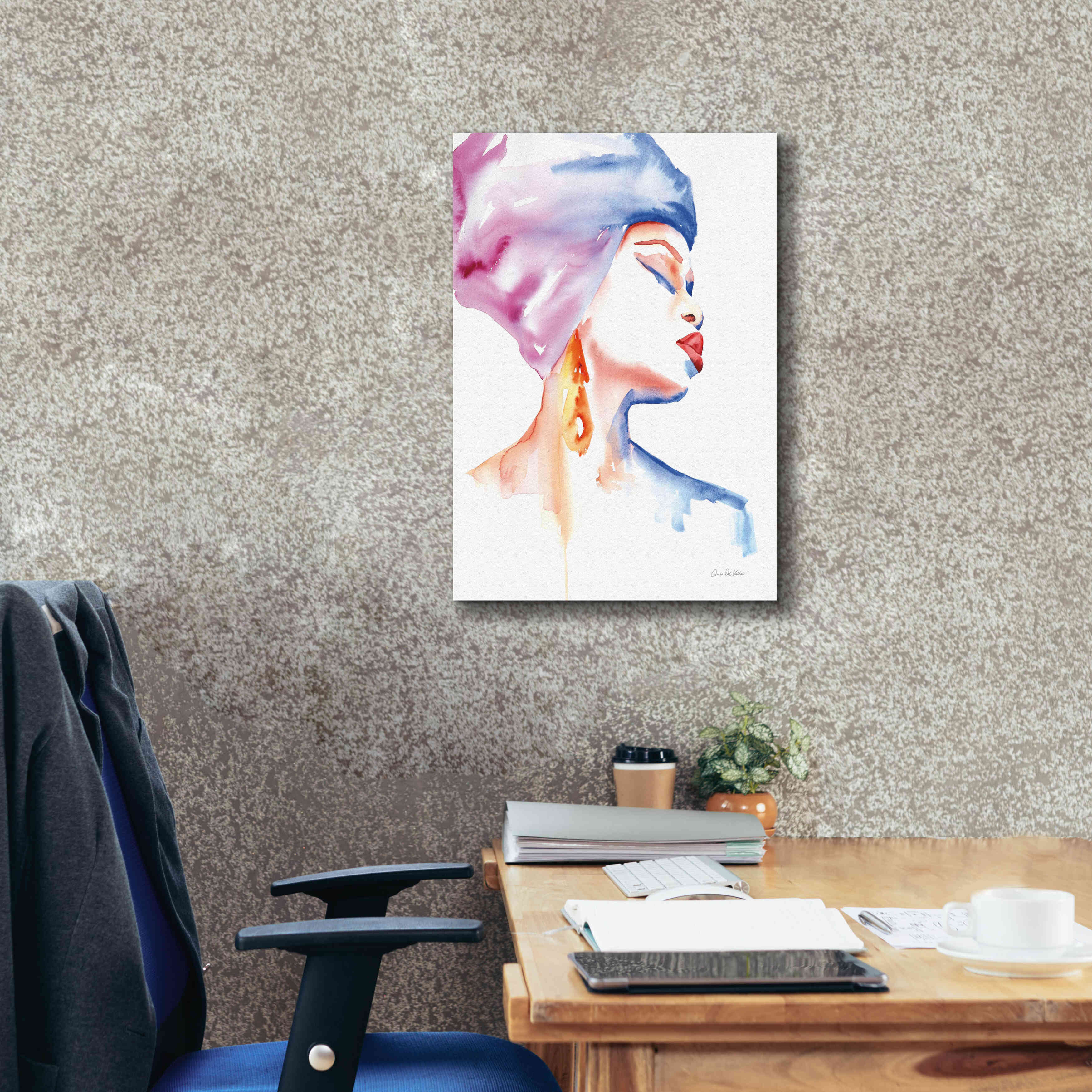 'Woman In Purple' by Alan Majchrowicz, Giclee Canvas Wall Art,18x26