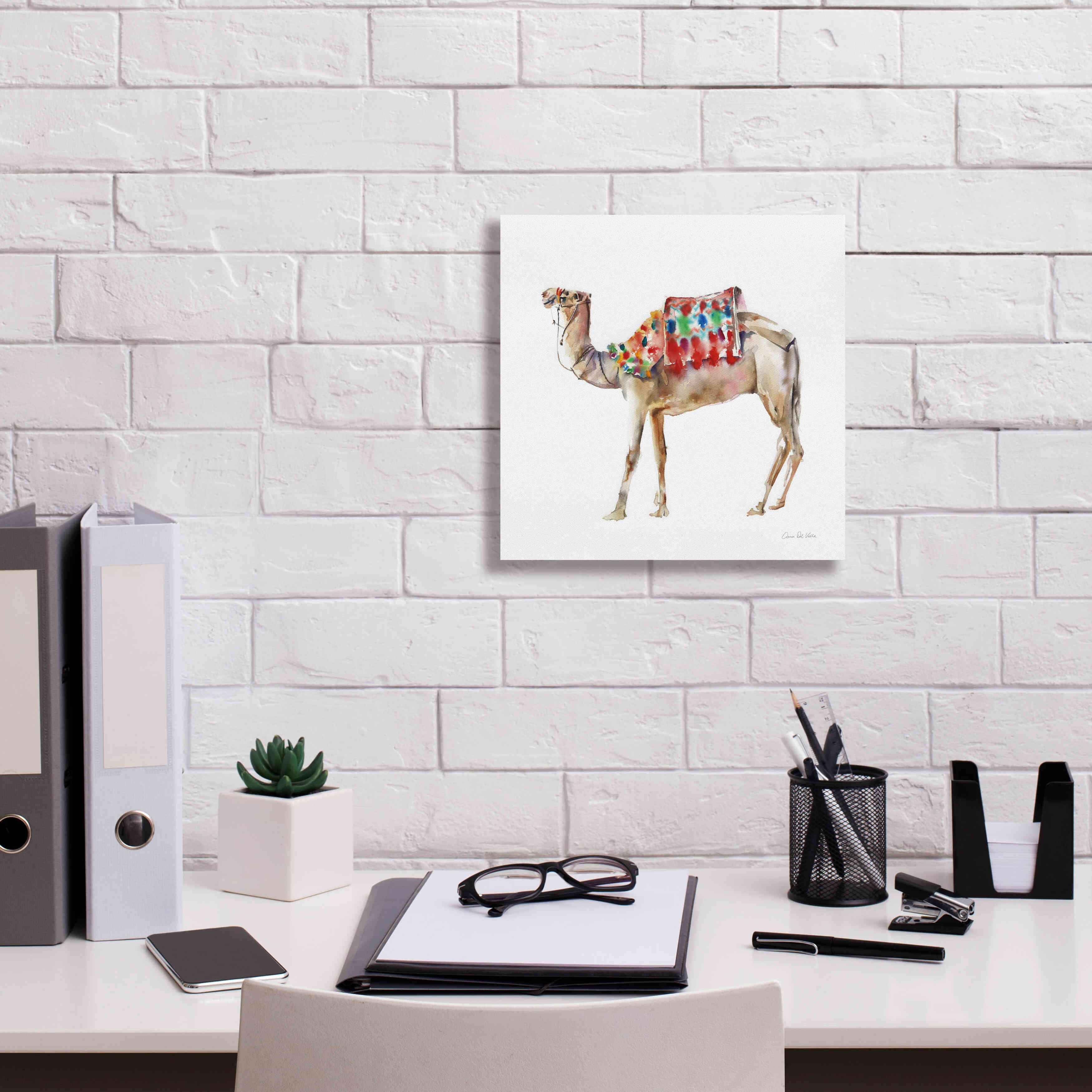 'Desert Camel II' by Alan Majchrowicz, Giclee Canvas Wall Art,12x12