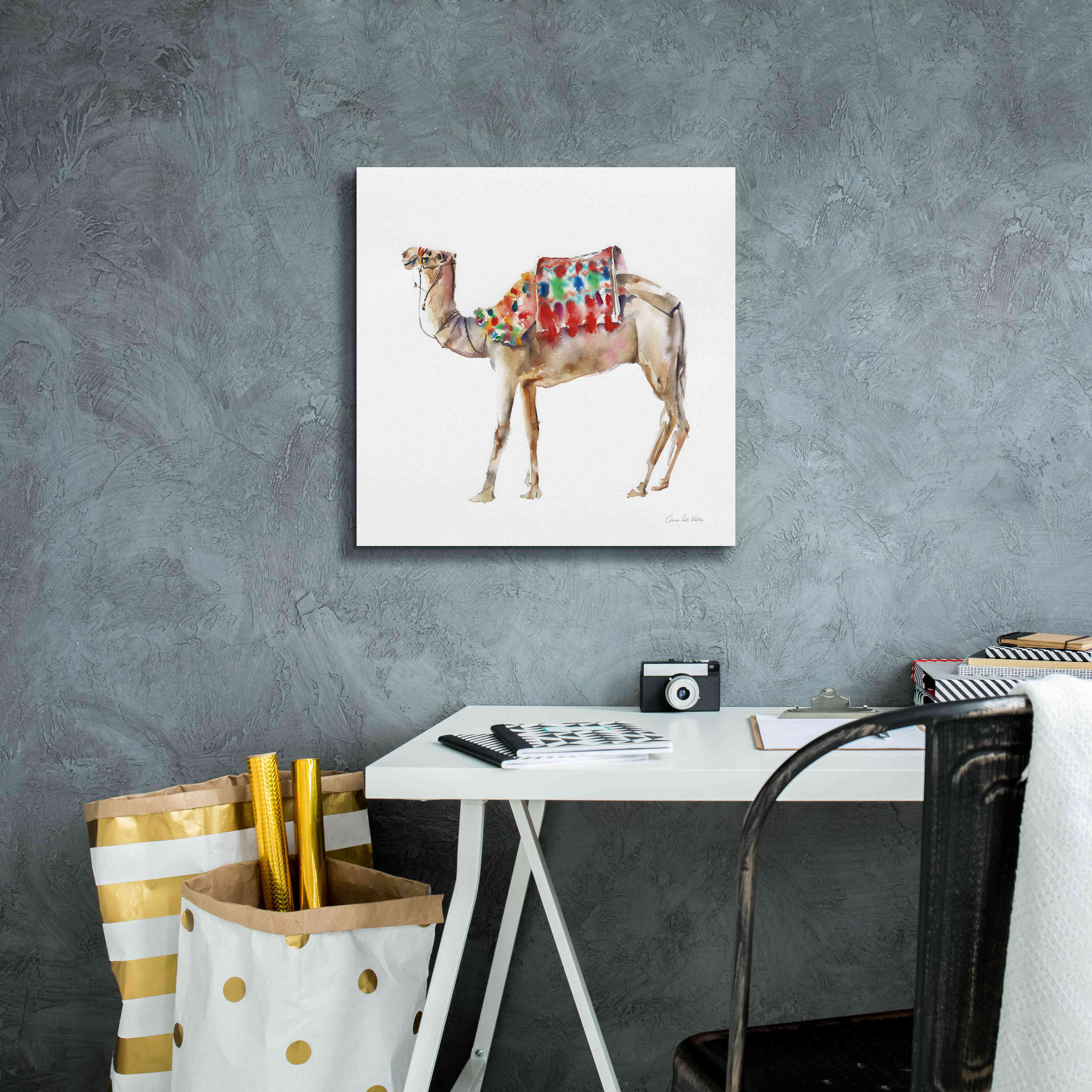 'Desert Camel II' by Alan Majchrowicz, Giclee Canvas Wall Art,18x18