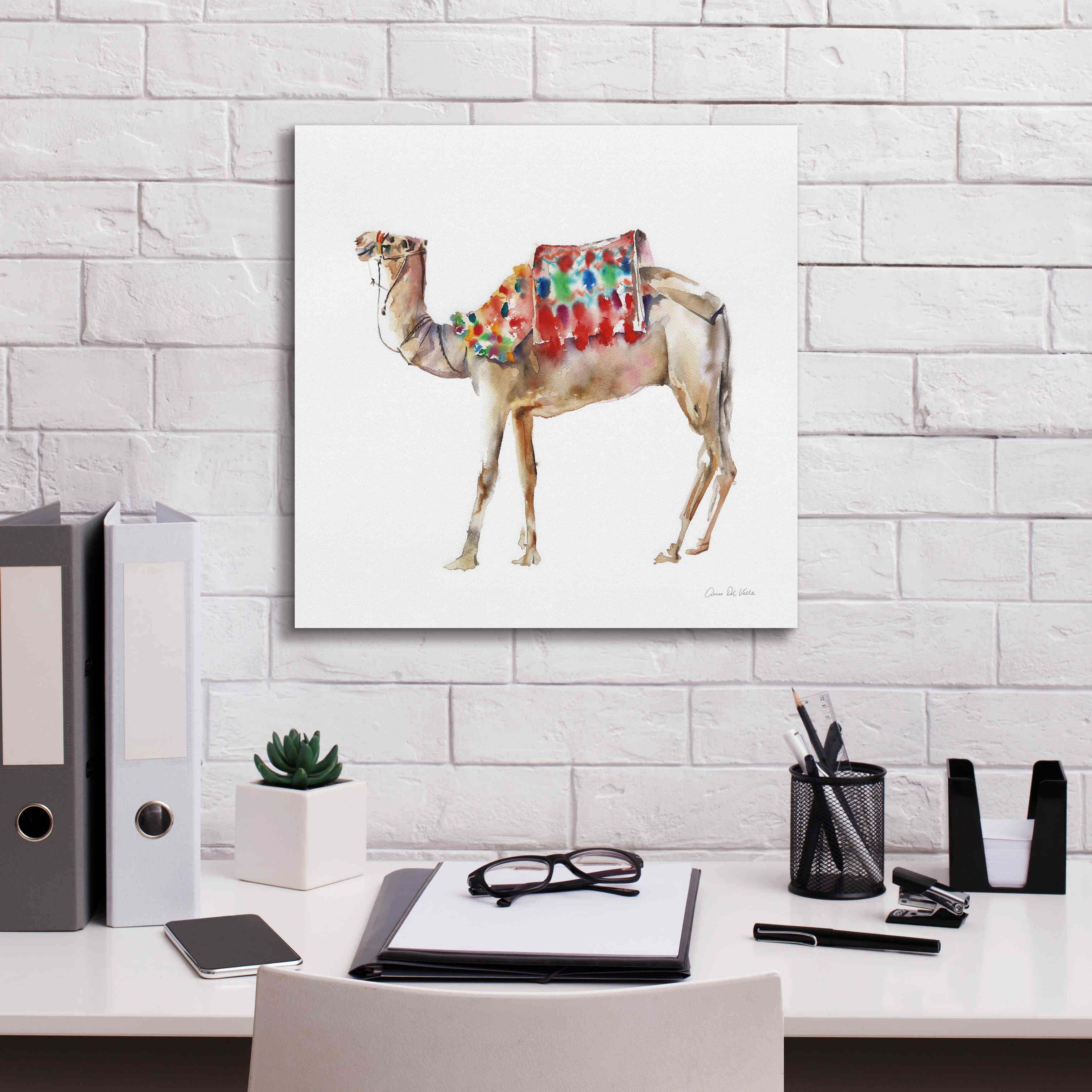 'Desert Camel II' by Alan Majchrowicz, Giclee Canvas Wall Art,18x18