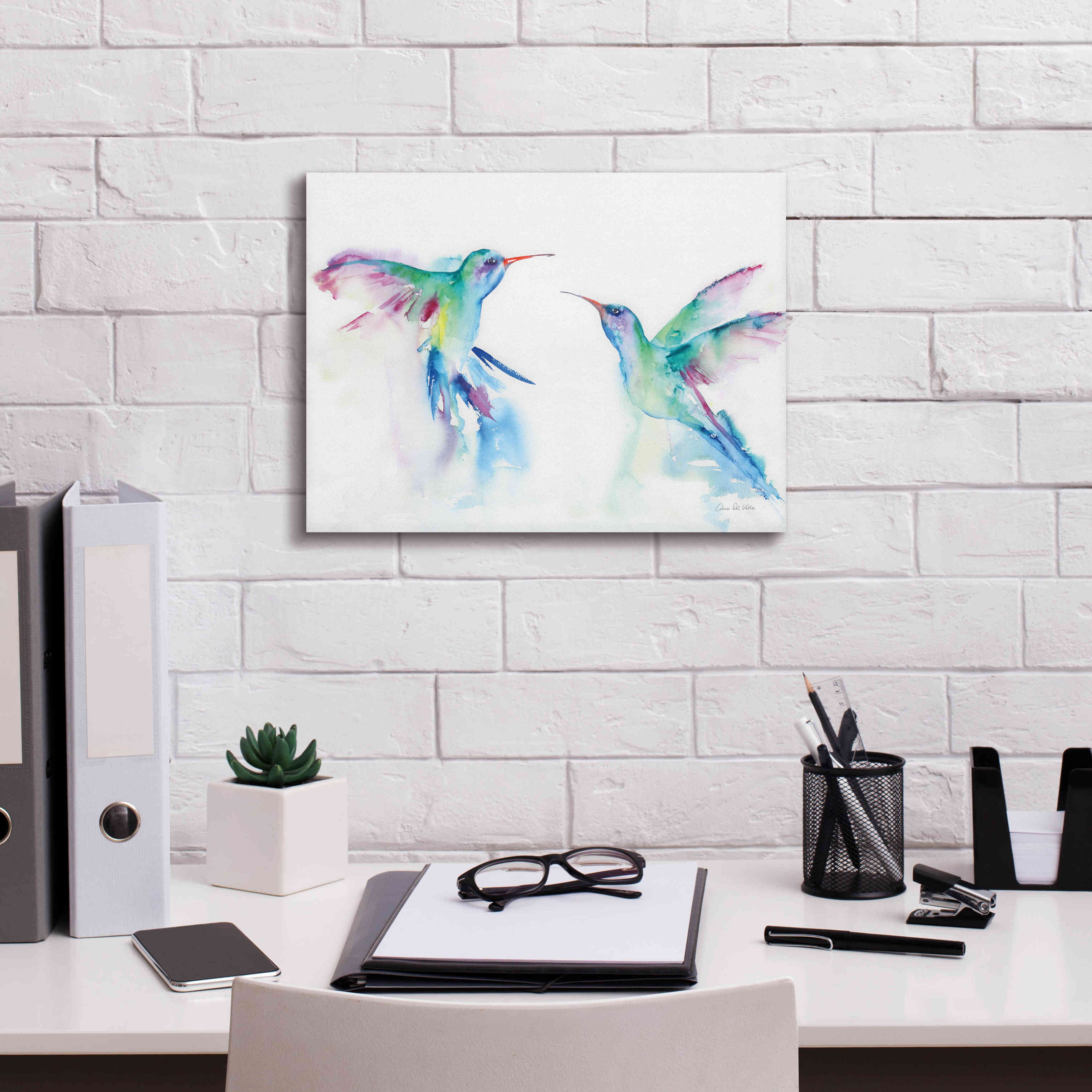 'Hummingbirds I' by Alan Majchrowicz, Giclee Canvas Wall Art,16x12