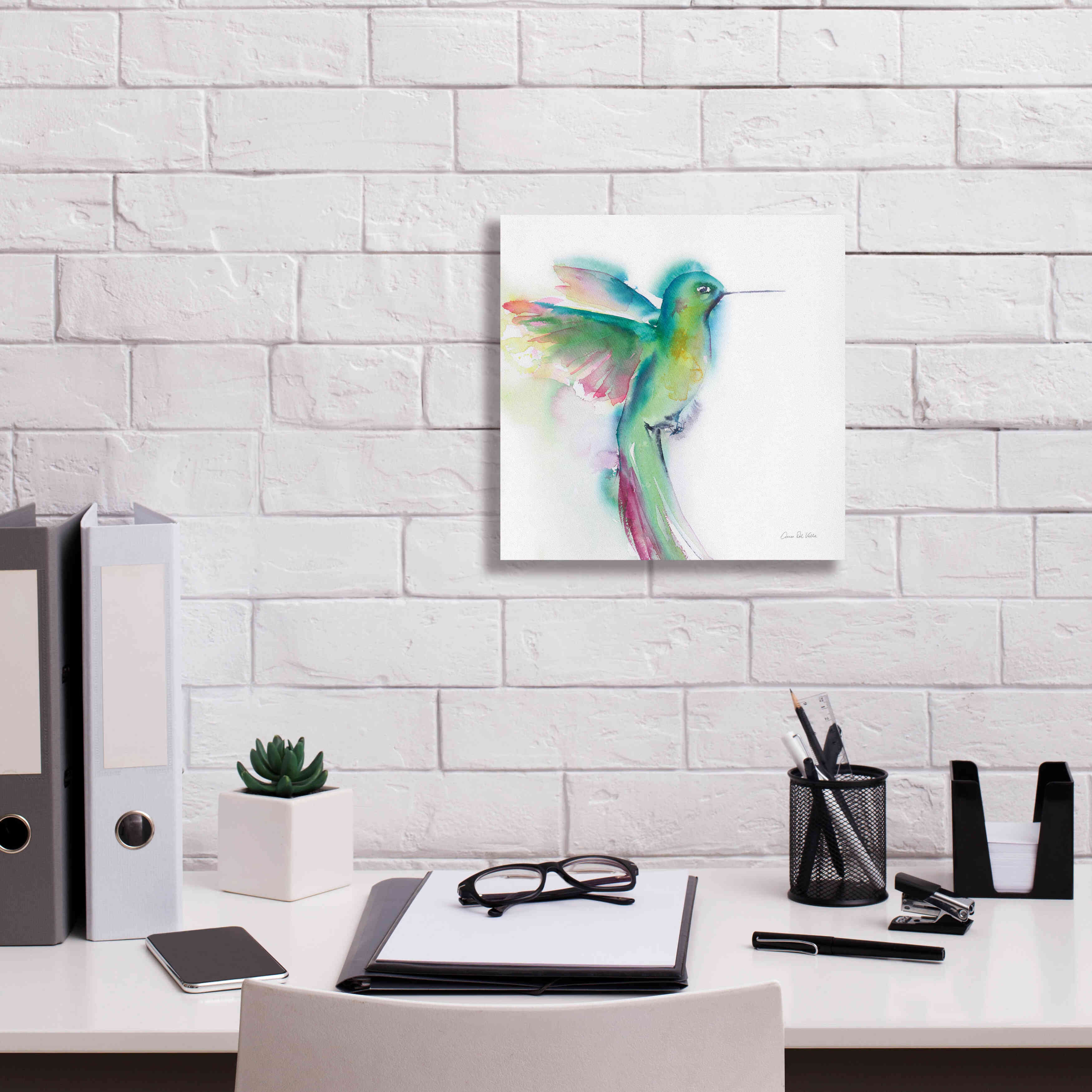 'Hummingbirds II' by Alan Majchrowicz, Giclee Canvas Wall Art,12x12