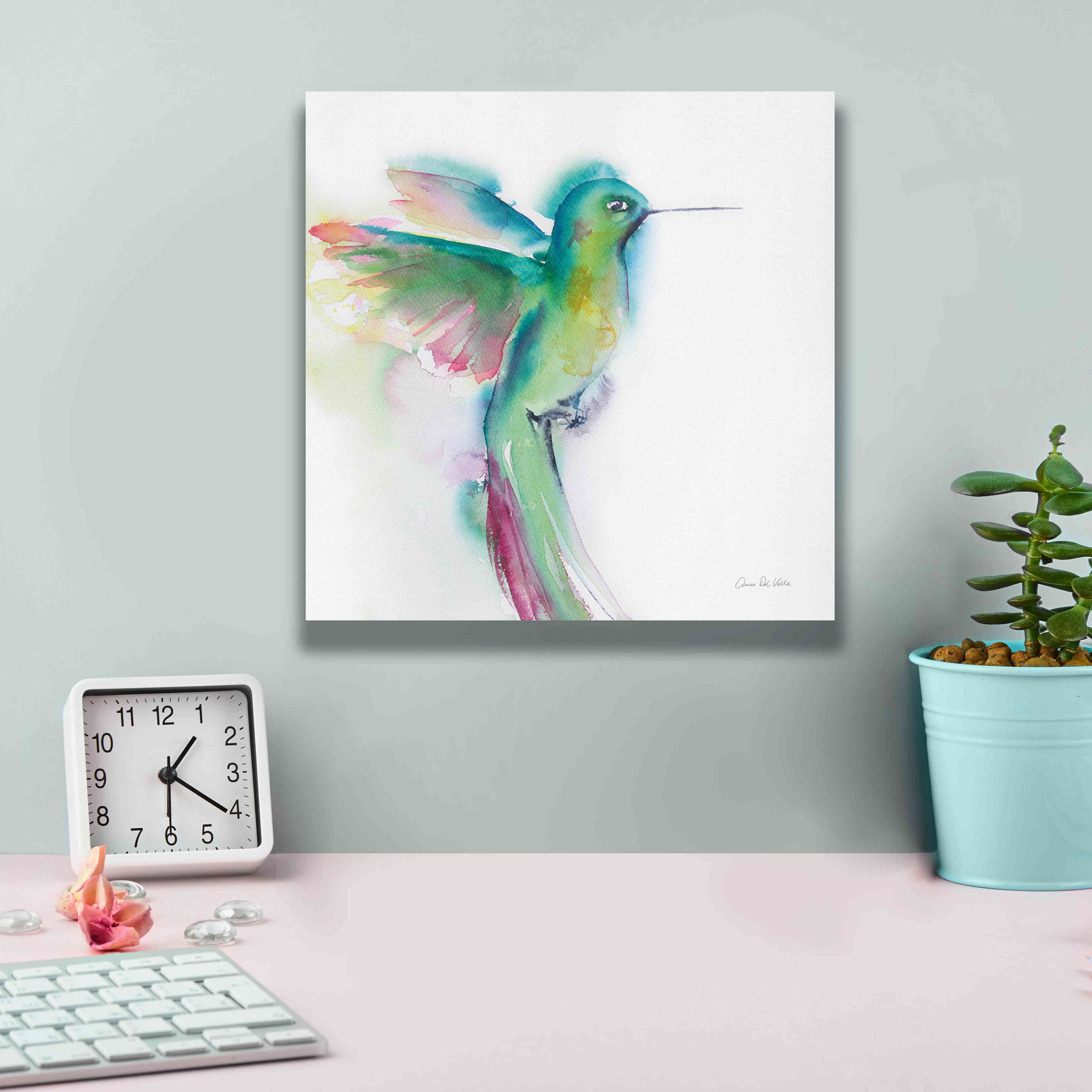'Hummingbirds II' by Alan Majchrowicz, Giclee Canvas Wall Art,12x12
