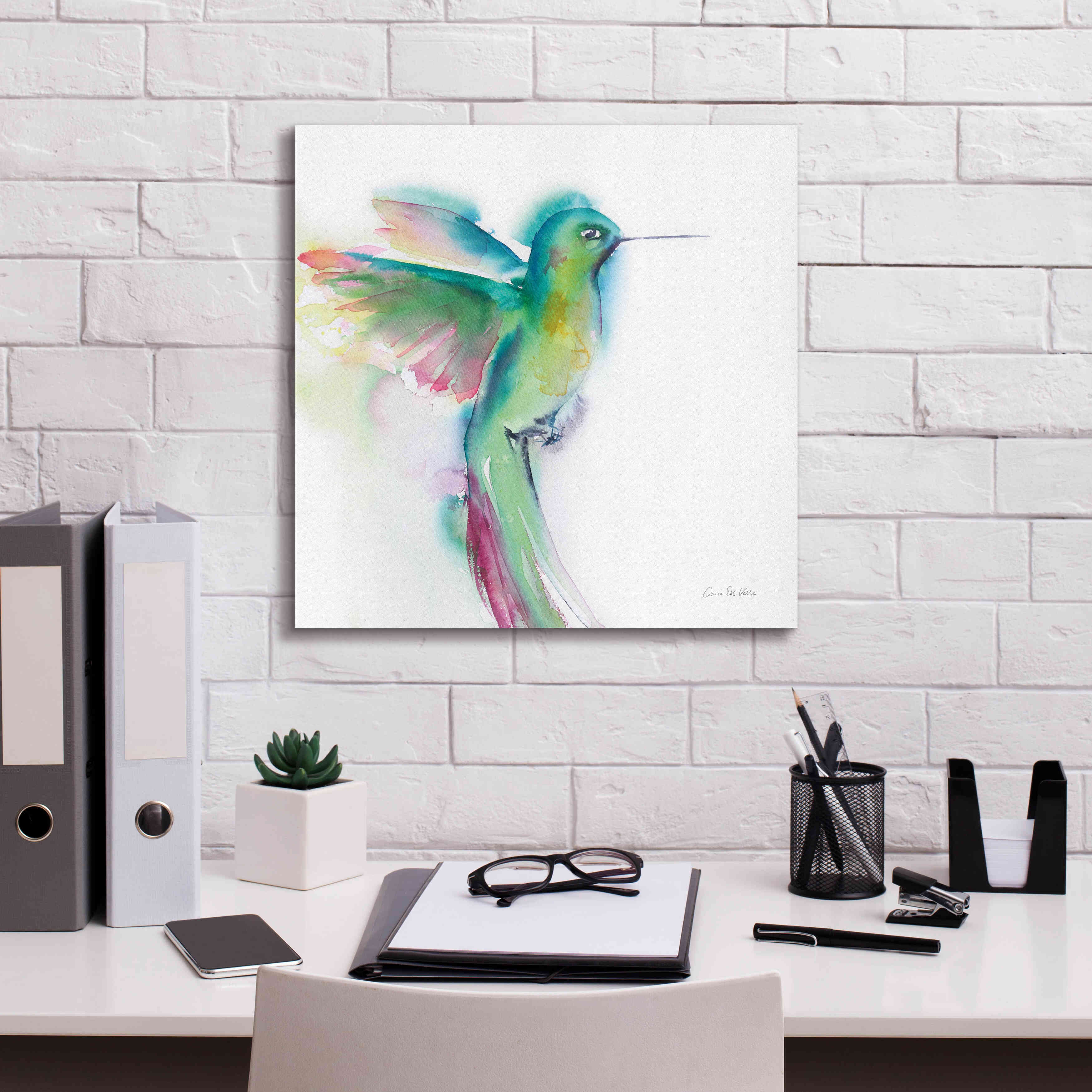 'Hummingbirds II' by Alan Majchrowicz, Giclee Canvas Wall Art,18x18