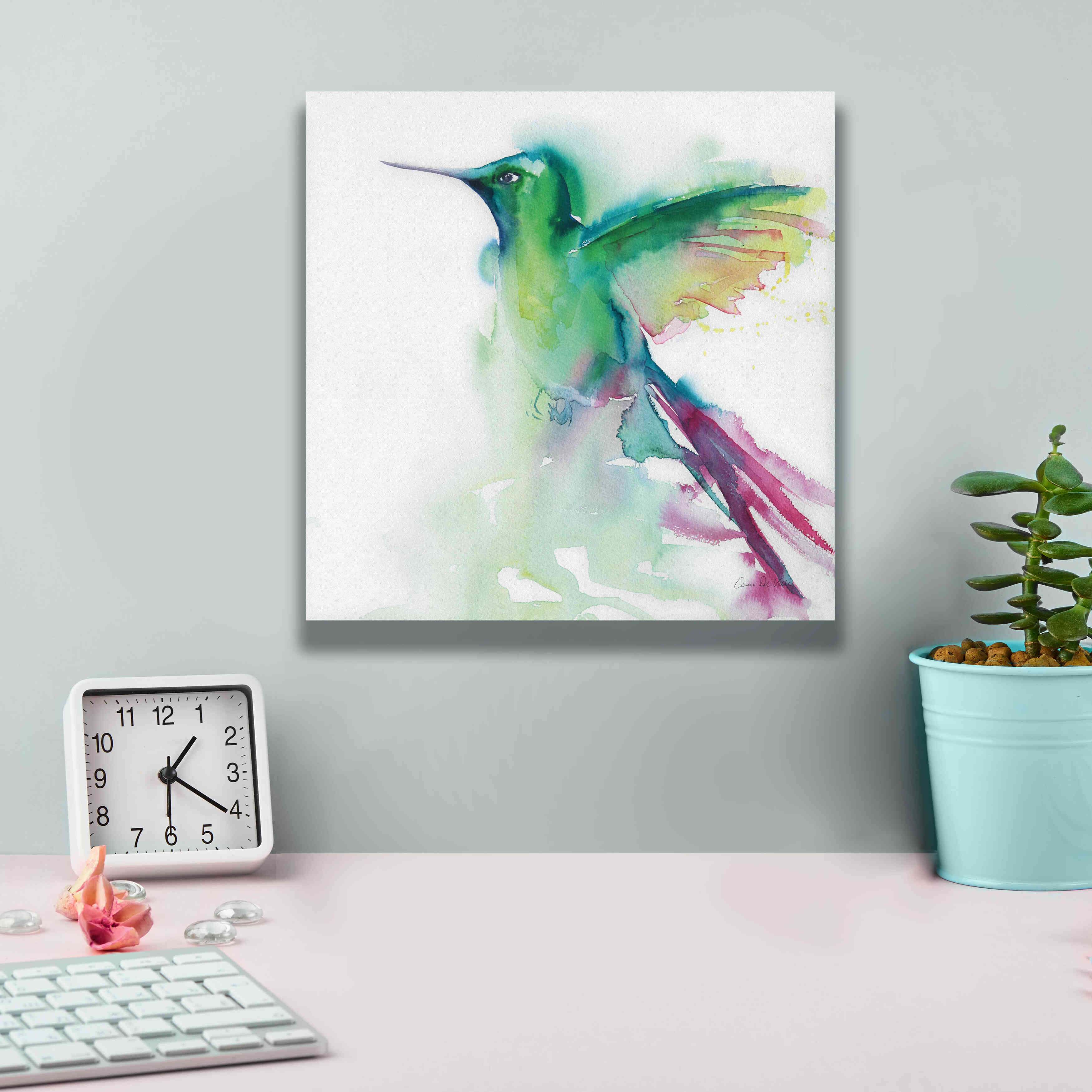 'Hummingbirds III' by Alan Majchrowicz, Giclee Canvas Wall Art,12x12