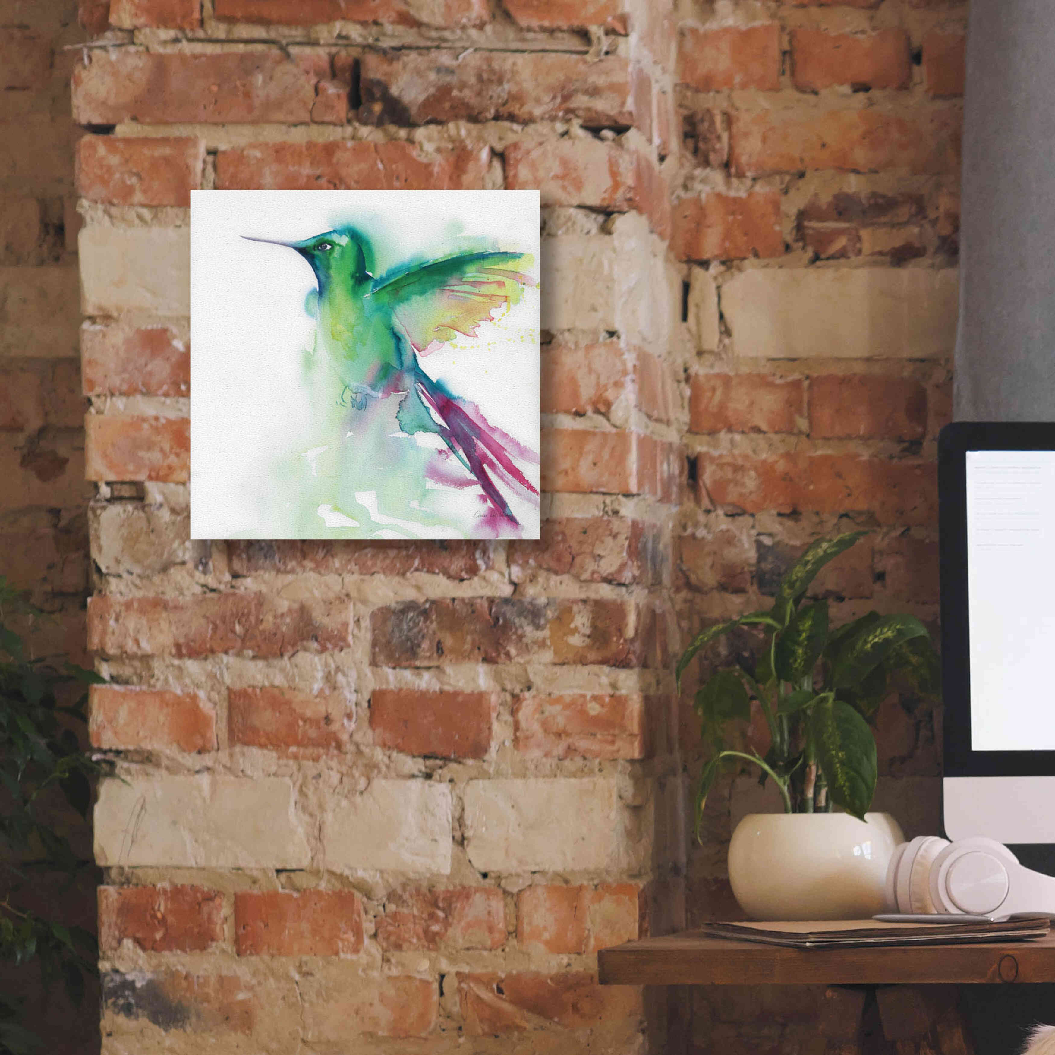 'Hummingbirds III' by Alan Majchrowicz, Giclee Canvas Wall Art,12x12