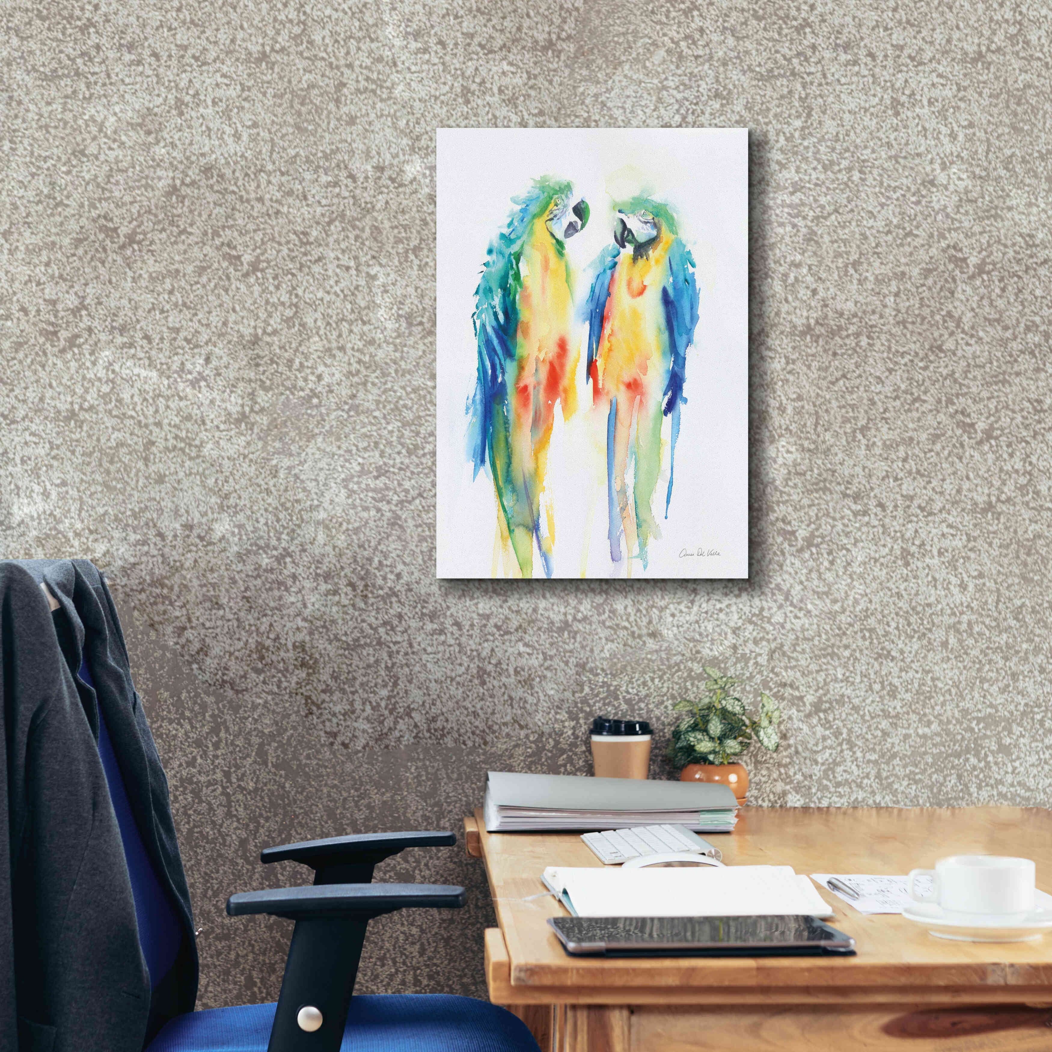 'Colorful Parrots I' by Alan Majchrowicz, Giclee Canvas Wall Art,18x26