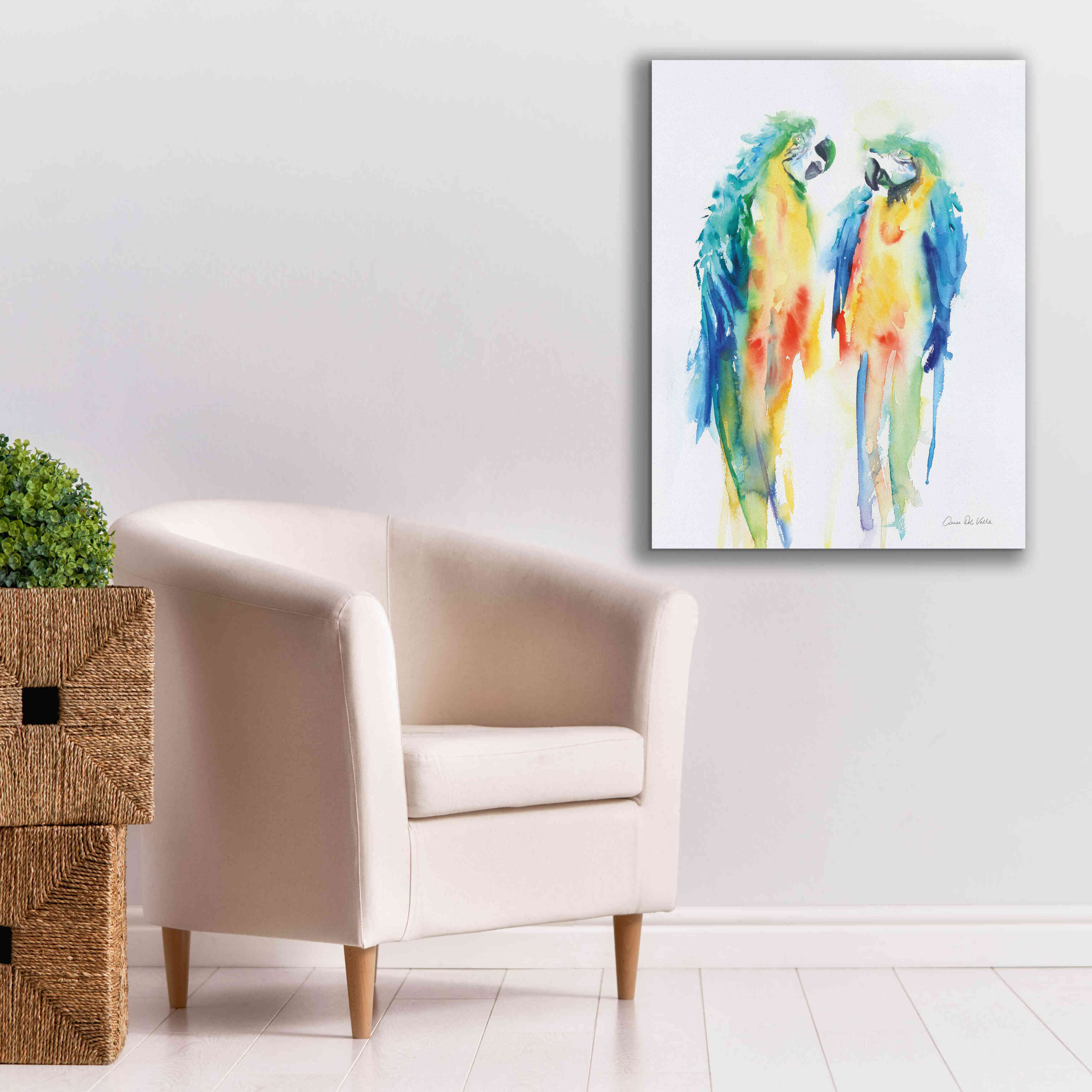 'Colorful Parrots I' by Alan Majchrowicz, Giclee Canvas Wall Art,26x34