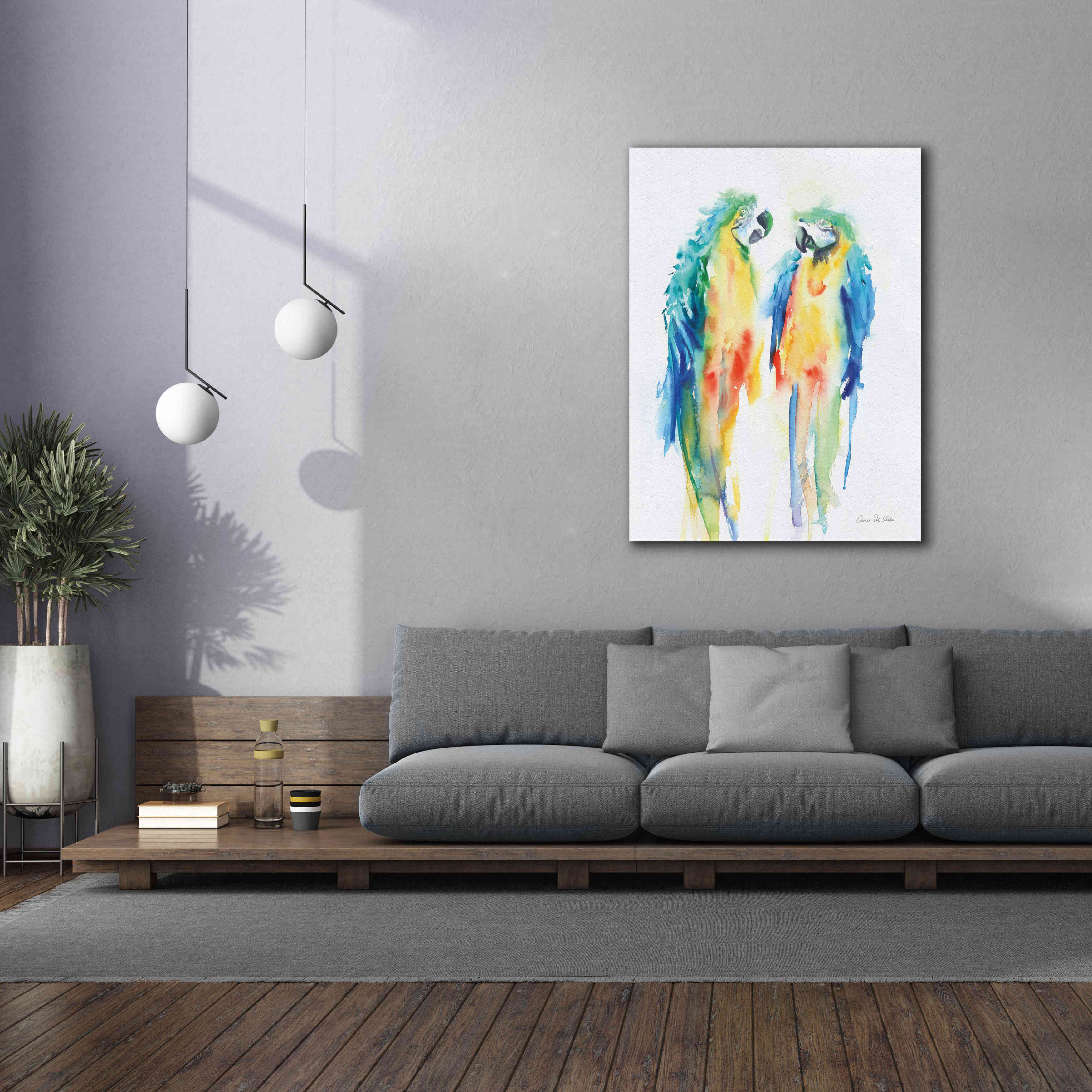 'Colorful Parrots I' by Alan Majchrowicz, Giclee Canvas Wall Art,40x54
