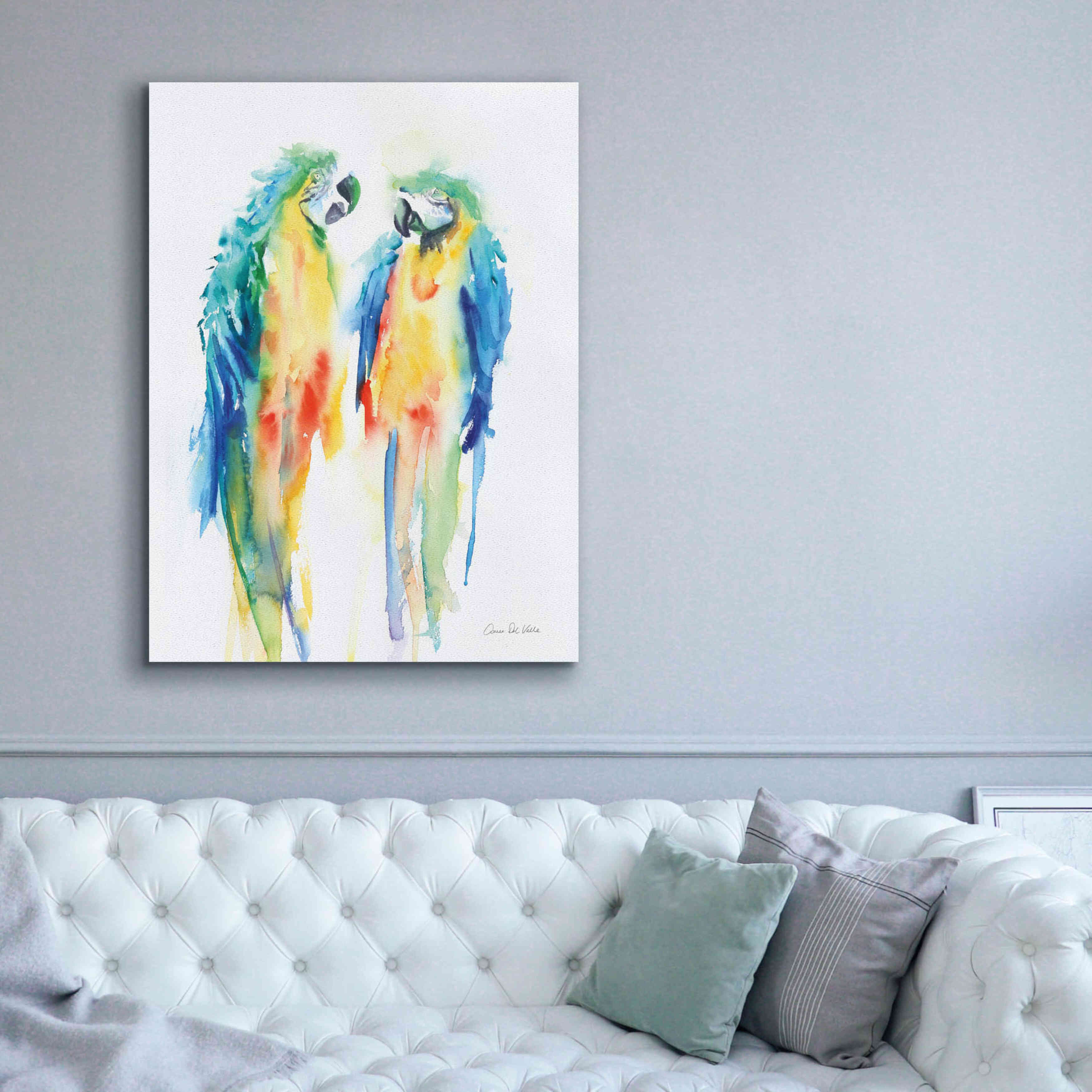 'Colorful Parrots I' by Alan Majchrowicz, Giclee Canvas Wall Art,40x54