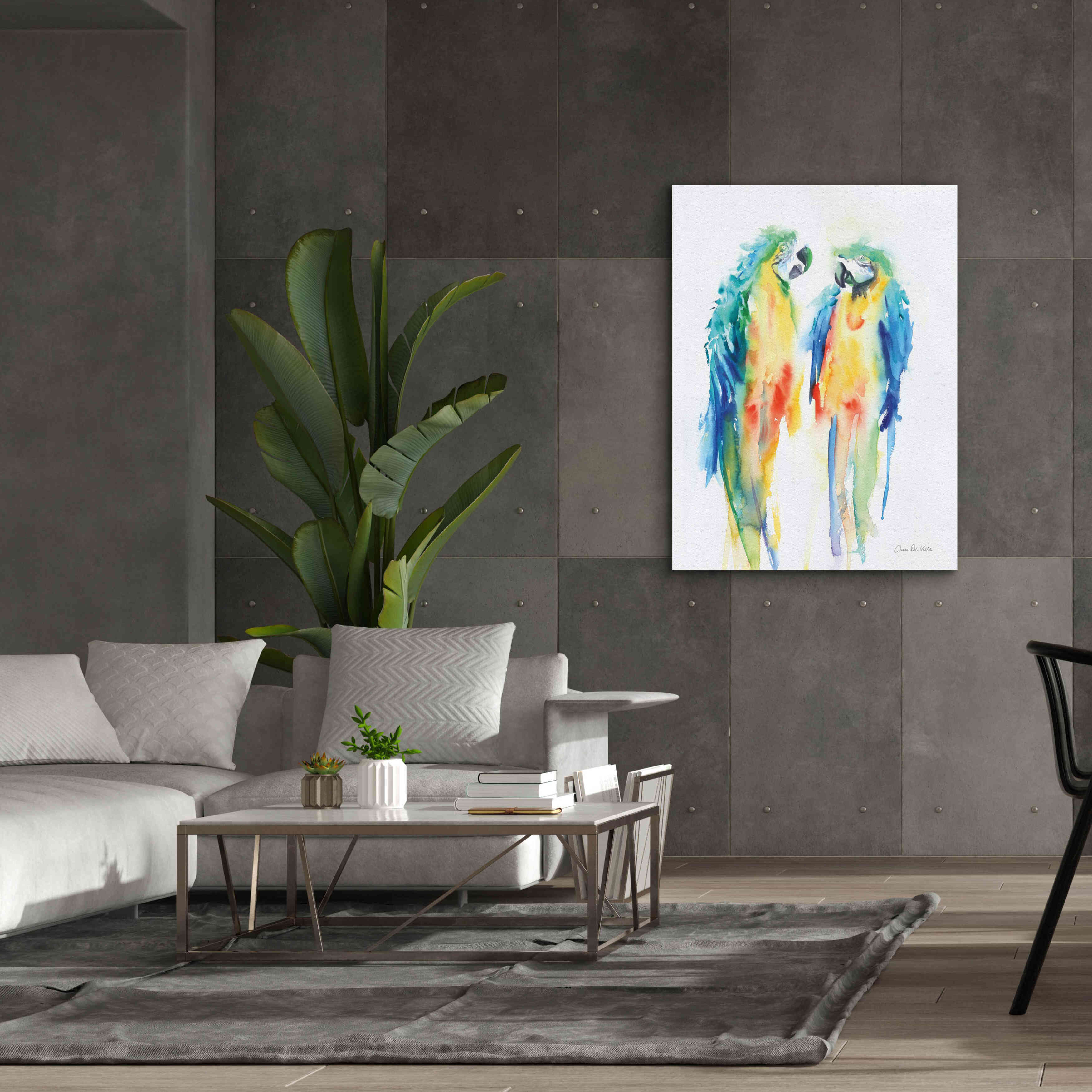 'Colorful Parrots I' by Alan Majchrowicz, Giclee Canvas Wall Art,40x54