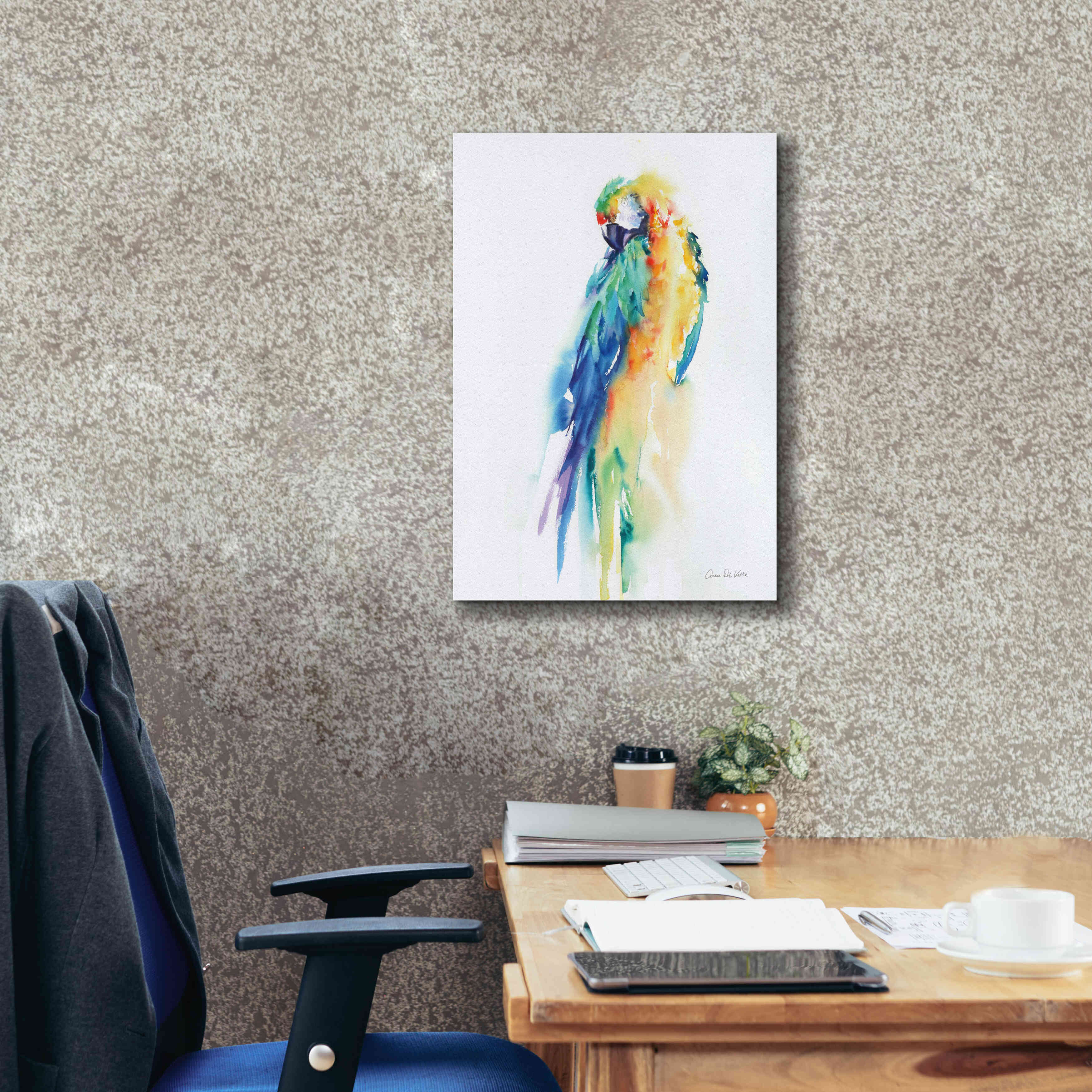 'Colorful Parrots II' by Alan Majchrowicz, Giclee Canvas Wall Art,18x26