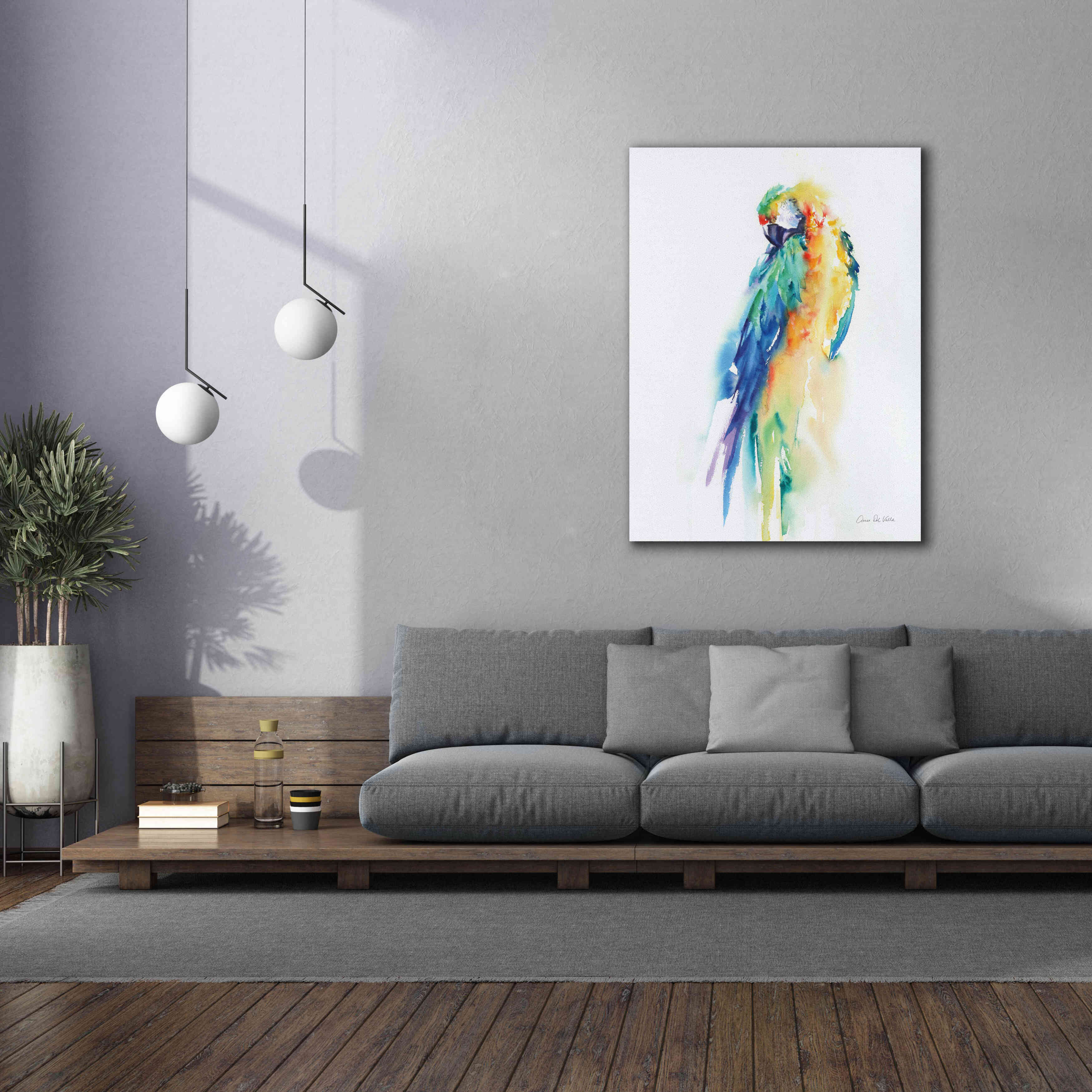 'Colorful Parrots II' by Alan Majchrowicz, Giclee Canvas Wall Art,40x54