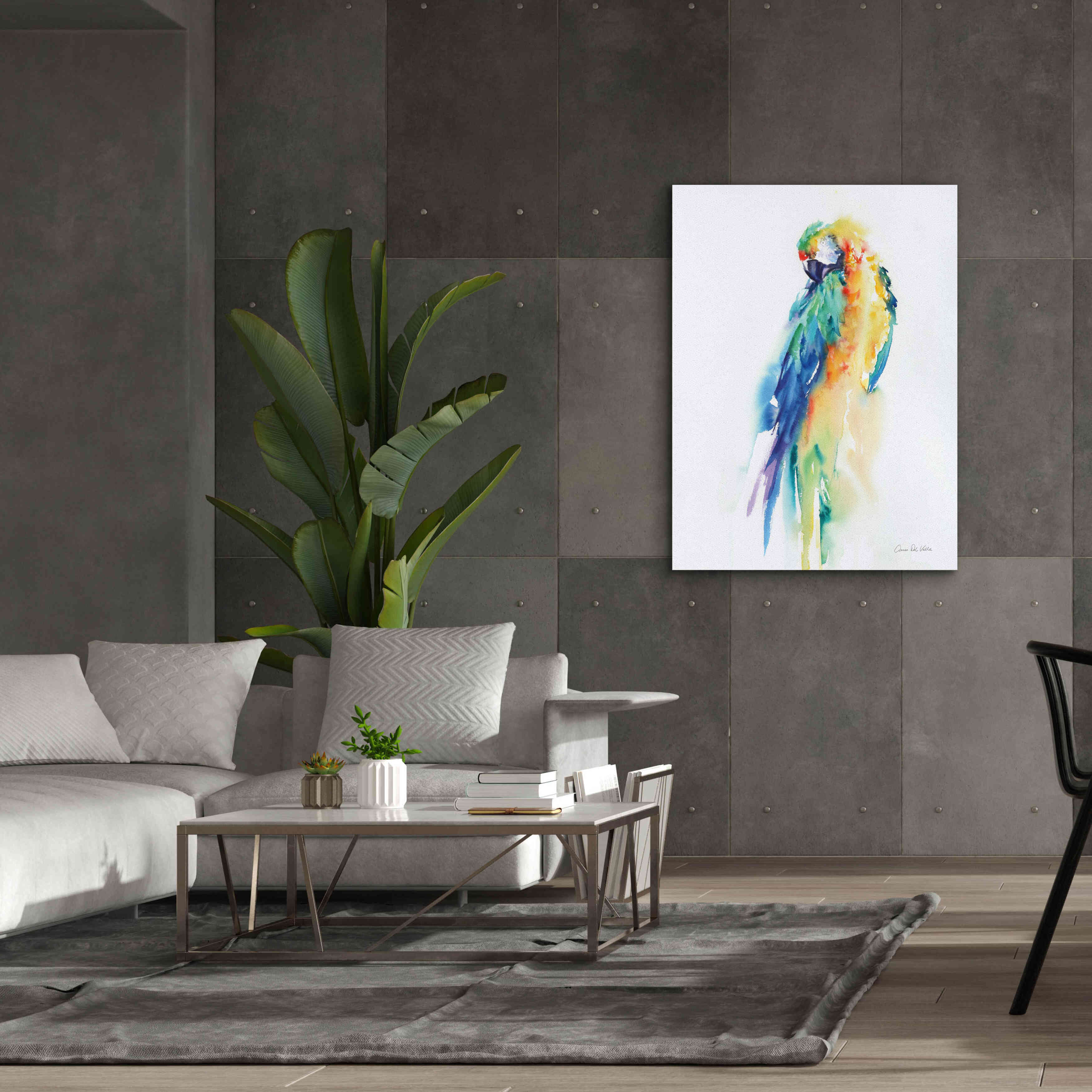 'Colorful Parrots II' by Alan Majchrowicz, Giclee Canvas Wall Art,40x54