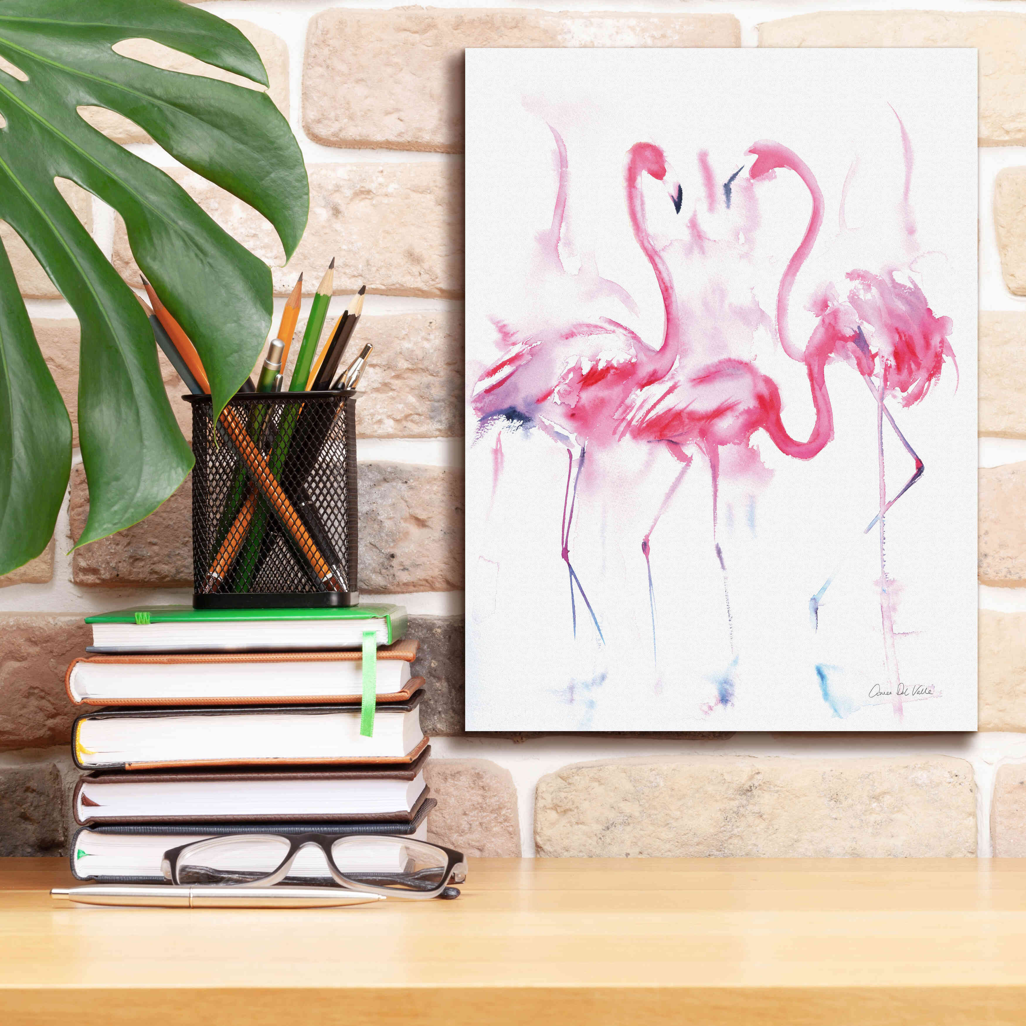 'Flamingo Trio' by Alan Majchrowicz, Giclee Canvas Wall Art,12x16