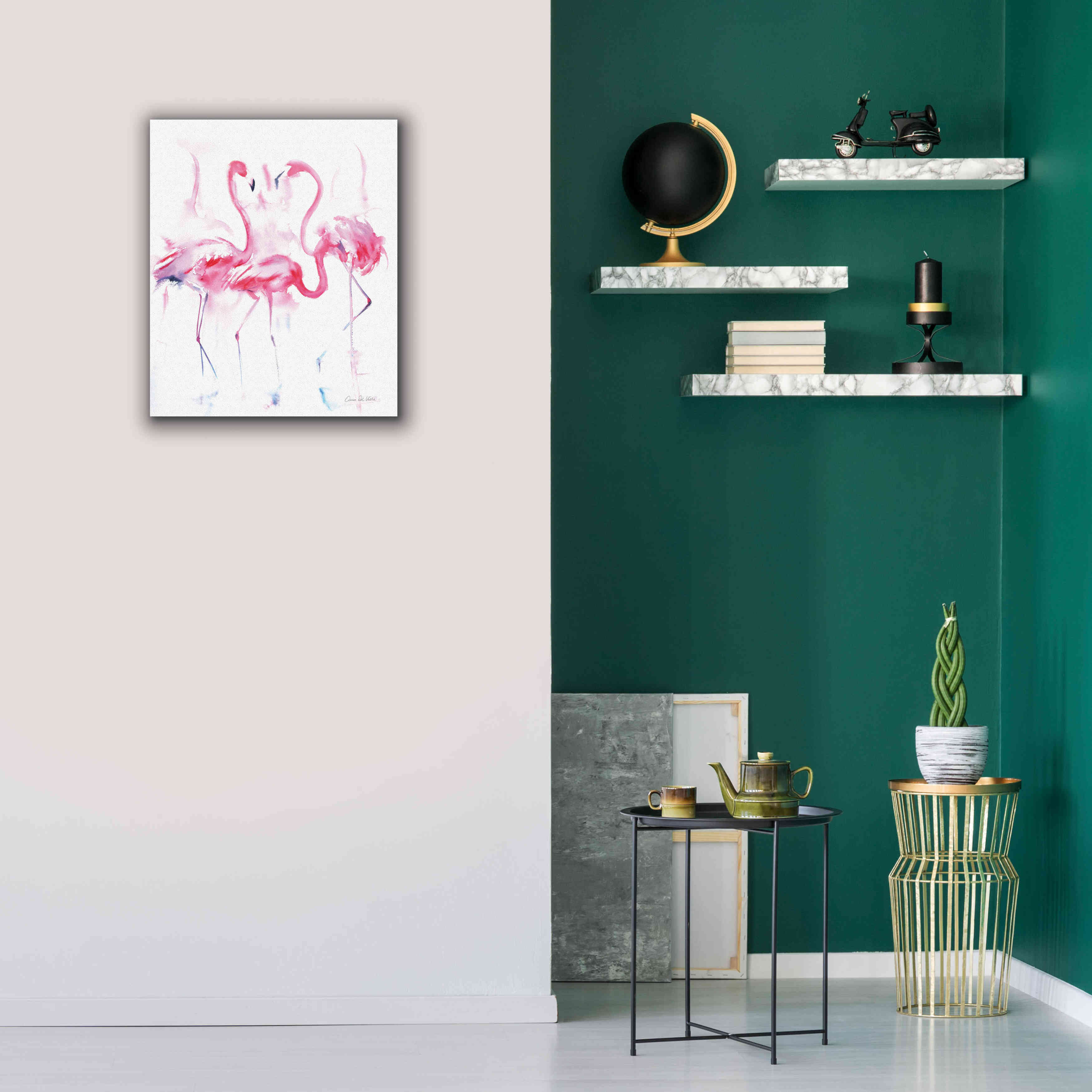 'Flamingo Trio' by Alan Majchrowicz, Giclee Canvas Wall Art,20x24