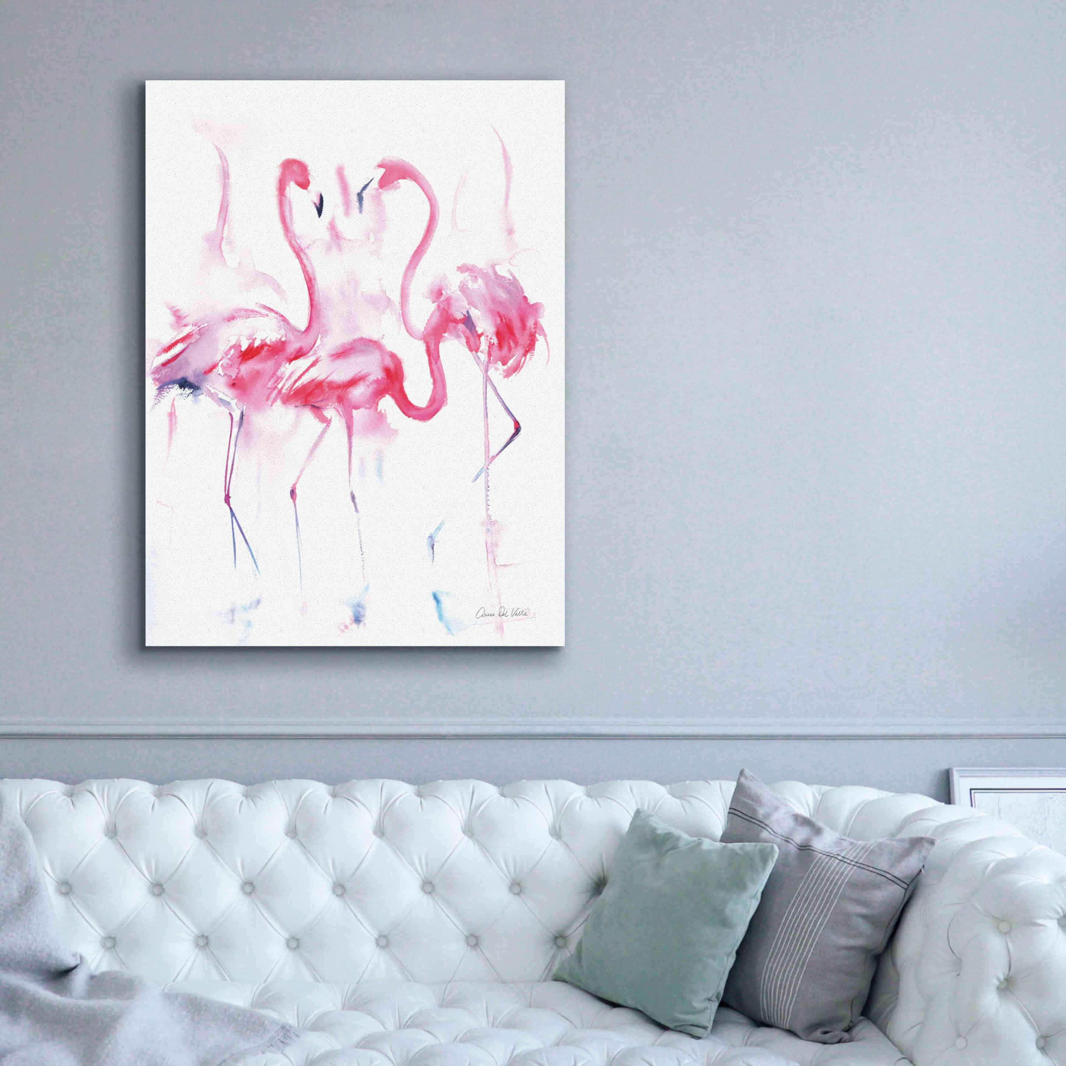 'Flamingo Trio' by Alan Majchrowicz, Giclee Canvas Wall Art,40x54